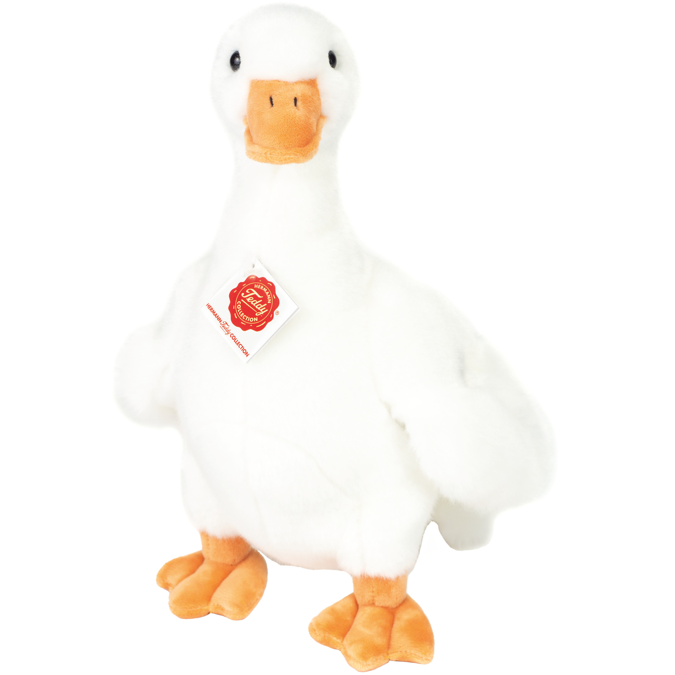 Knuffeldier Gans - zachte pluche stof - premium kwaliteit knuffels - wit - 31 cm -