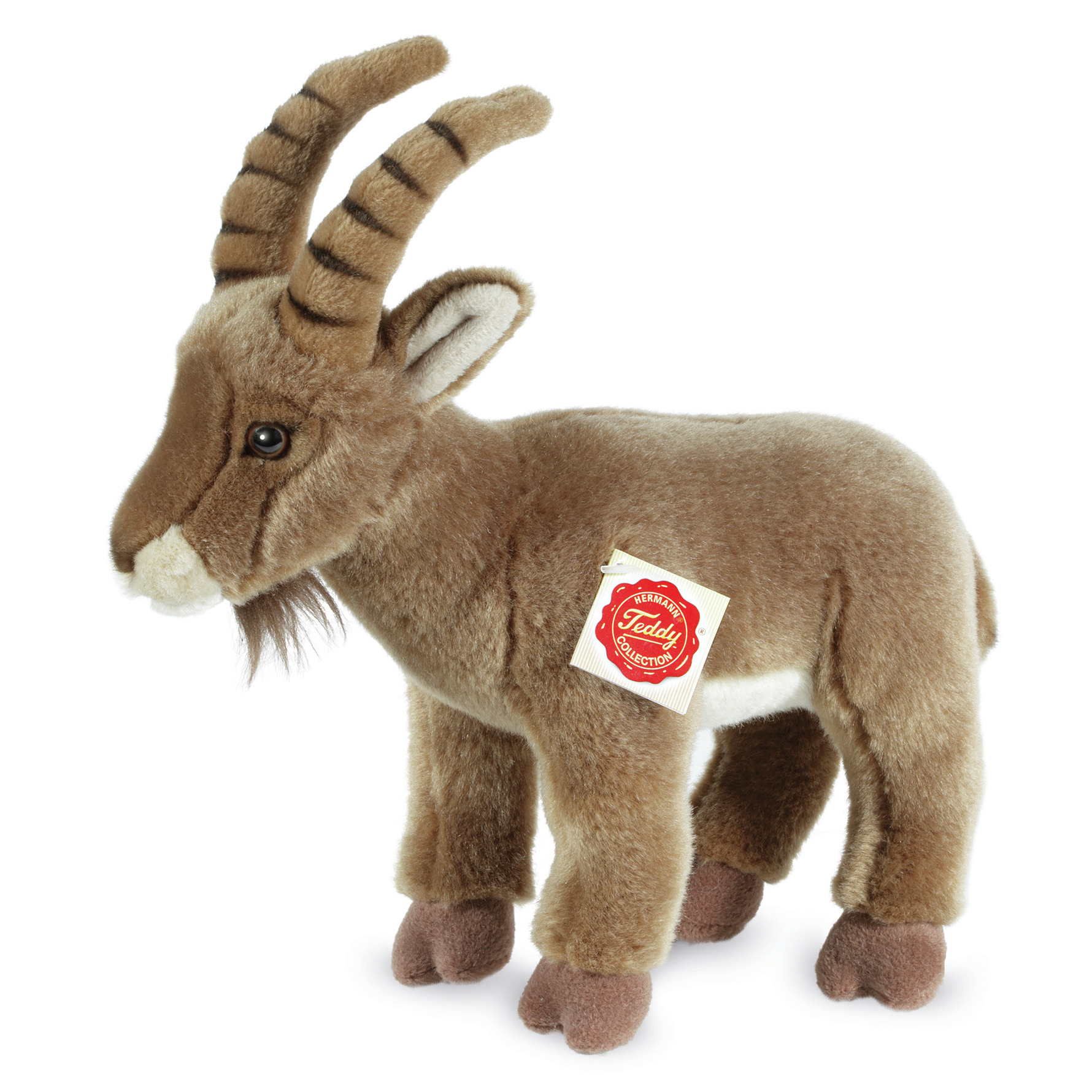 Knuffeldier Steenbok - zachte pluche stof - premium kwaliteit knuffels - bruin - 26 cm -