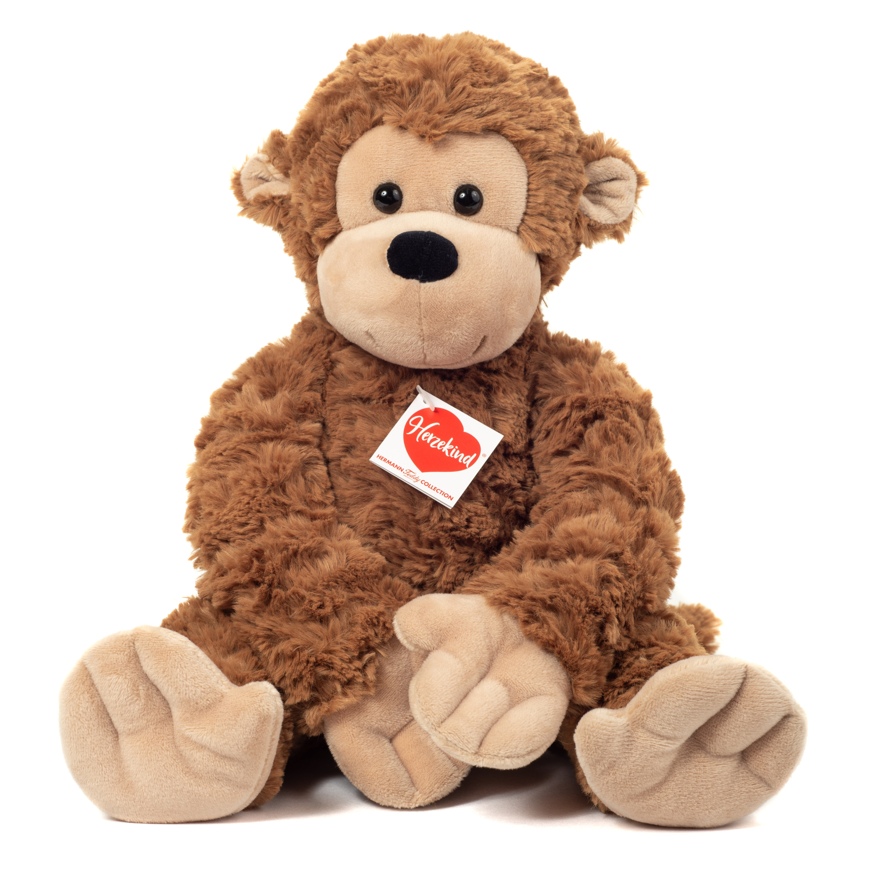 Knuffeldier aap Fritz - zachte pluche stof - premium kwaliteit knuffels - lichtbruin - 40 cm -