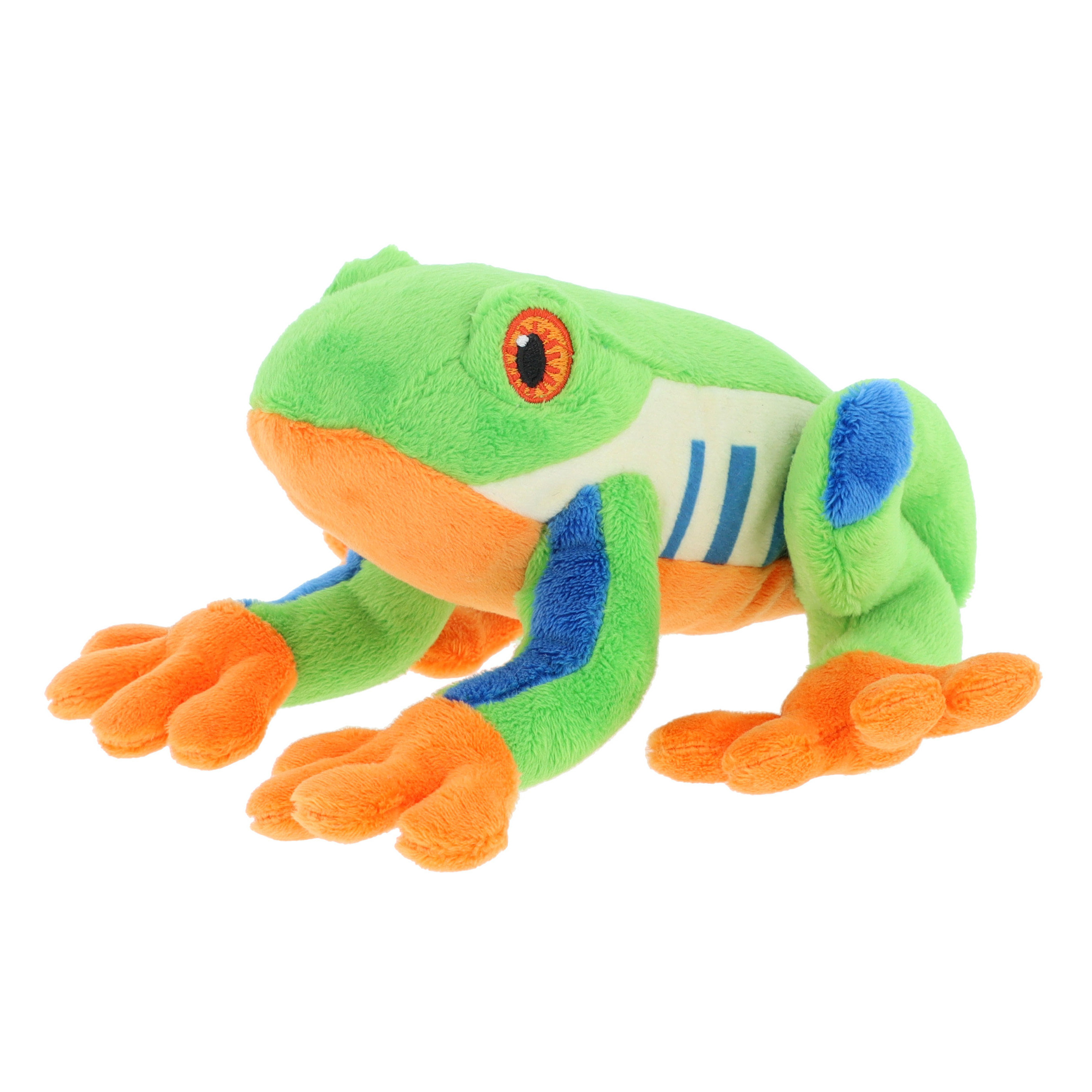 Keel Toys pluche Boomkikker knuffeldier - multi kleuren - zittend - 15 cm -