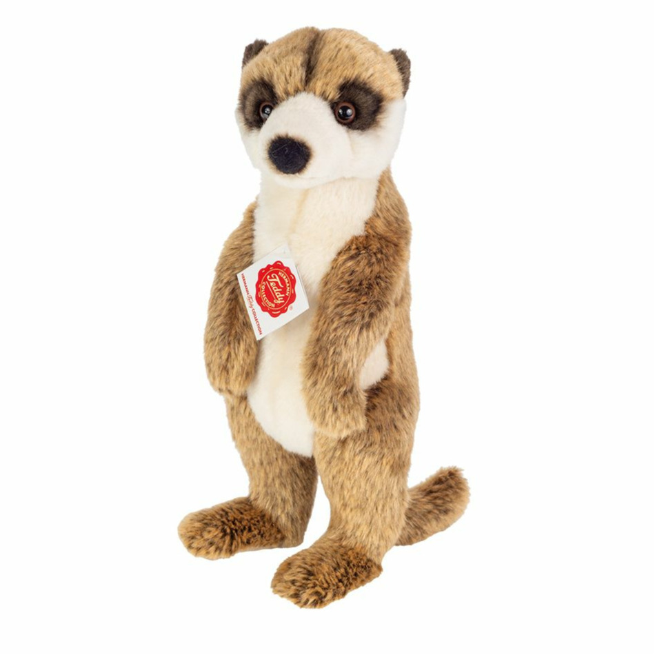 Knuffeldier Stokstaartje - zachte pluche stof - premium kwaliteit knuffels - lichtbruin - 29 cm -