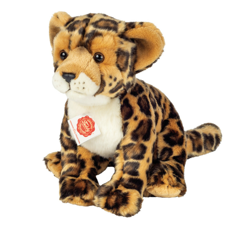 Knuffeldier Luipaard - zachte pluche stof - premium kwaliteit knuffels - lichtbruin - 27 cm -