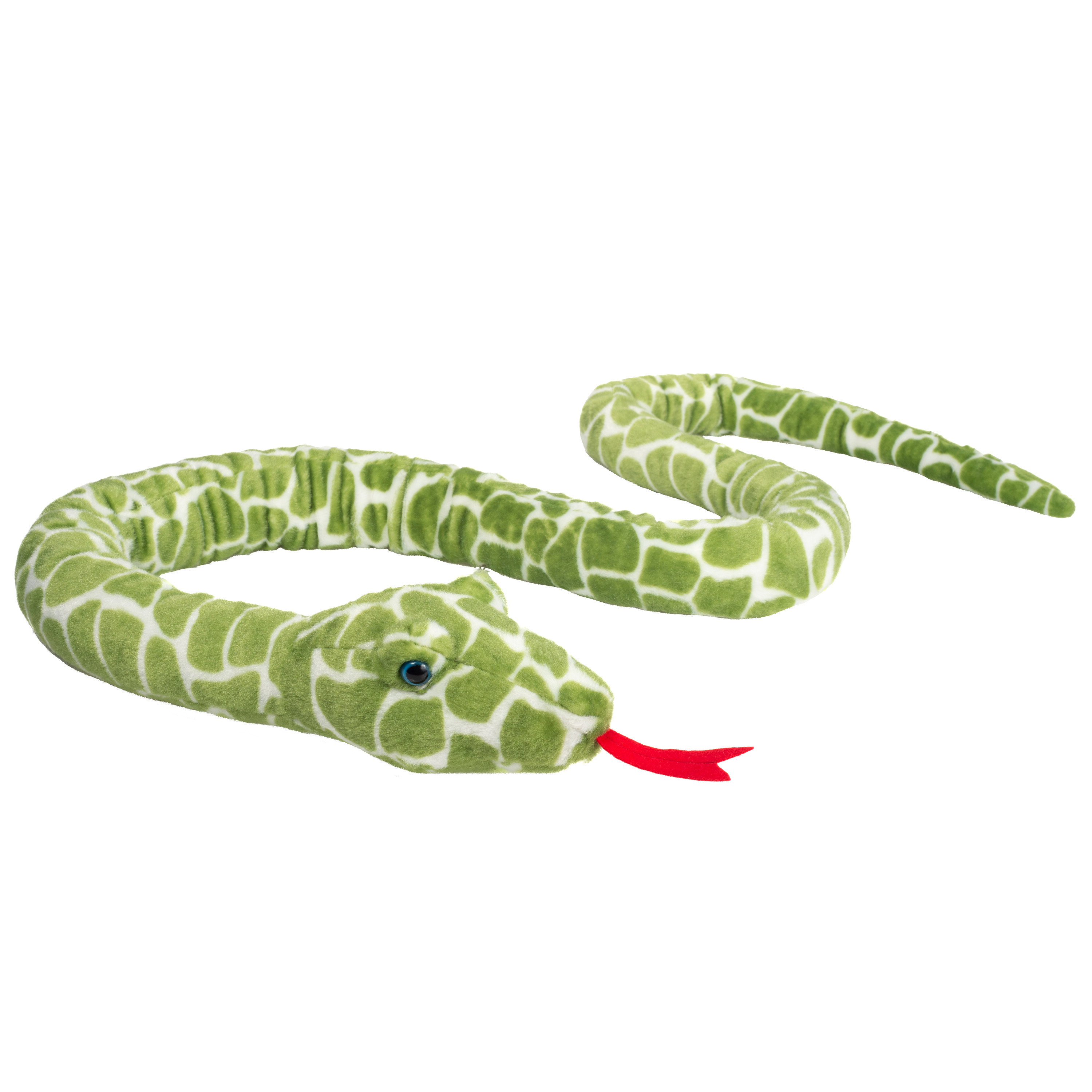Knuffeldier Slang - zachte pluche stof - premium kwaliteit knuffels - groen - 175 cm -