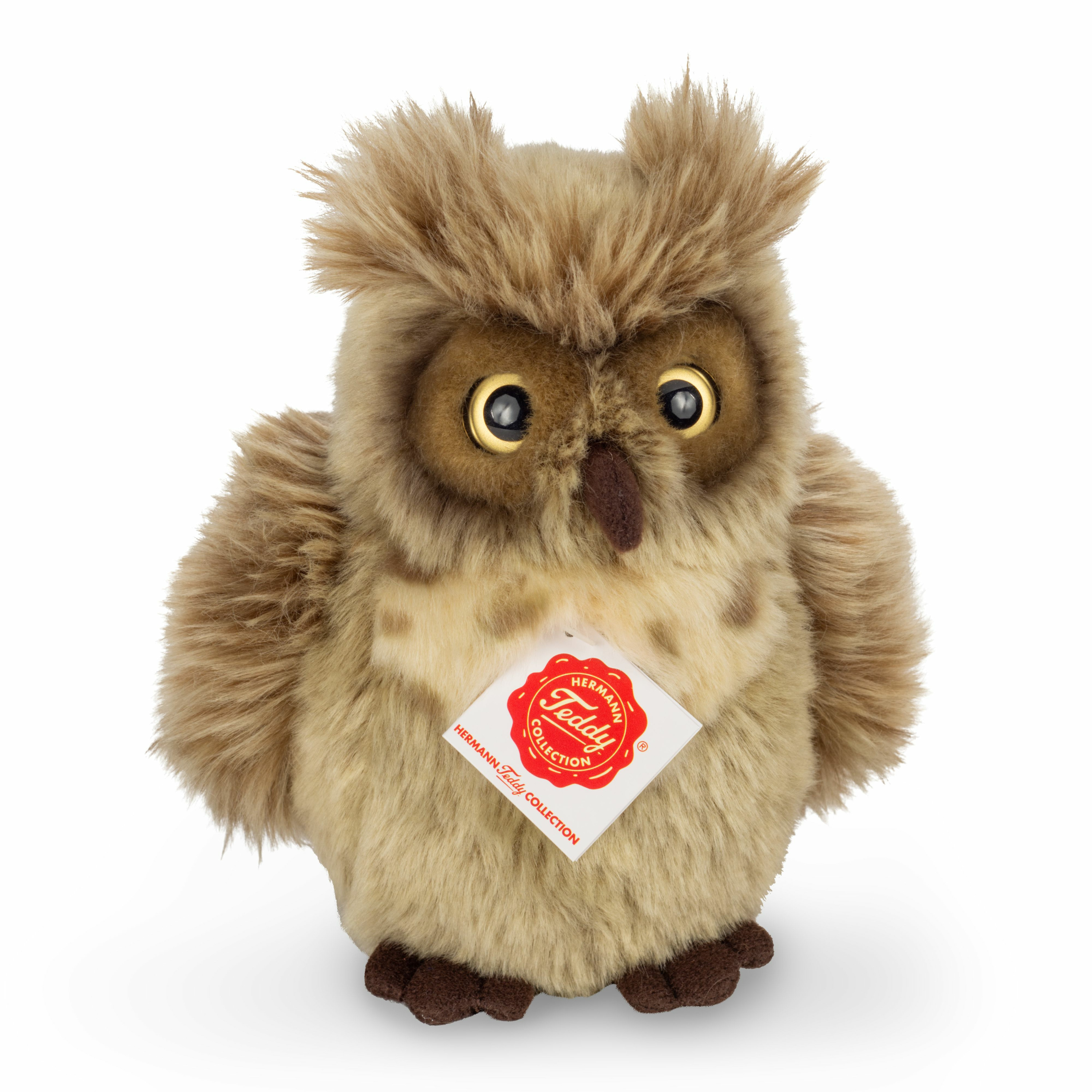 Knuffeldier Uil - zachte pluche stof - premium kwaliteit knuffels - bruin - 17 cm - vogels -
