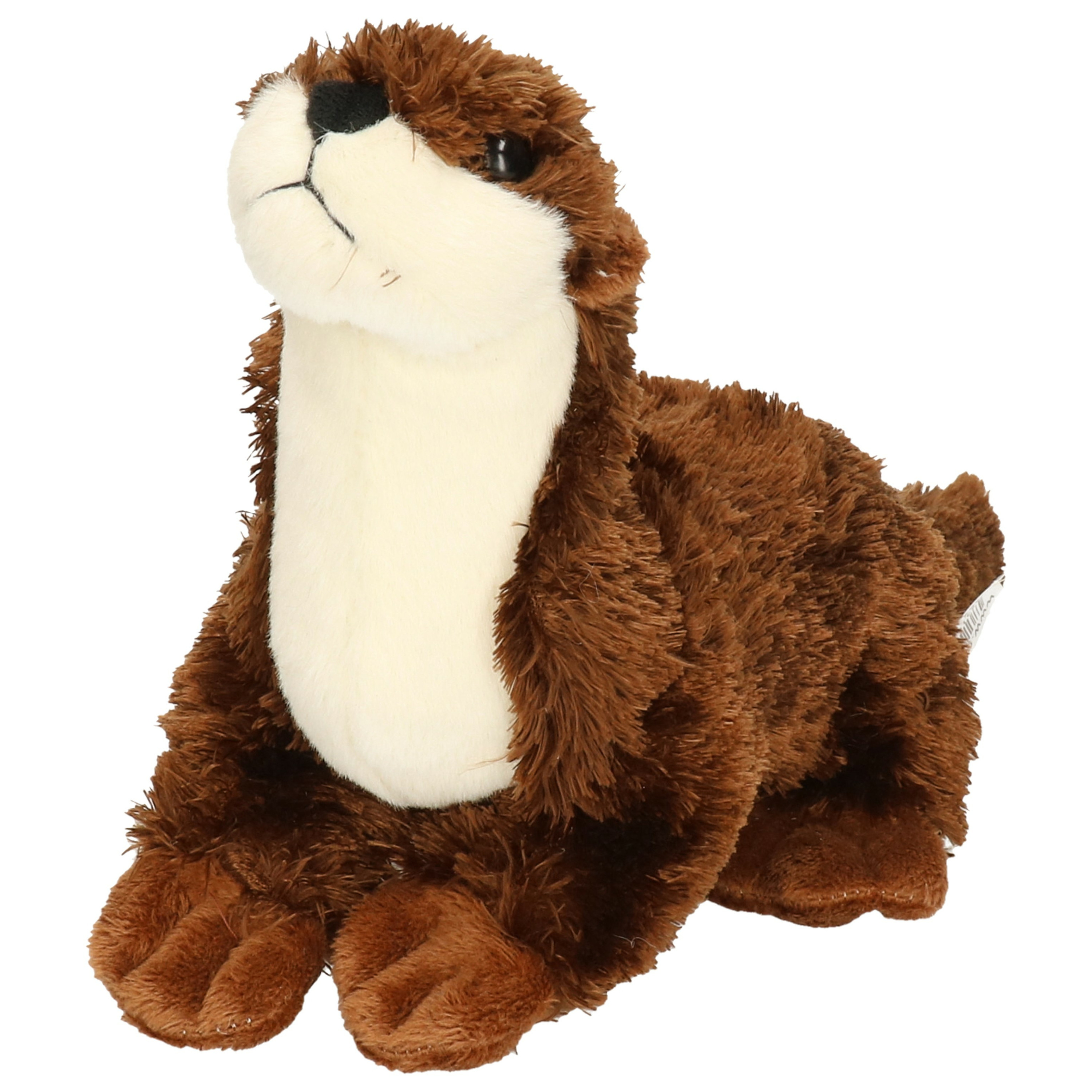 Knuffeldier Otter - zachte pluche stof - bruin - 16 cm - dieren speelgoed -