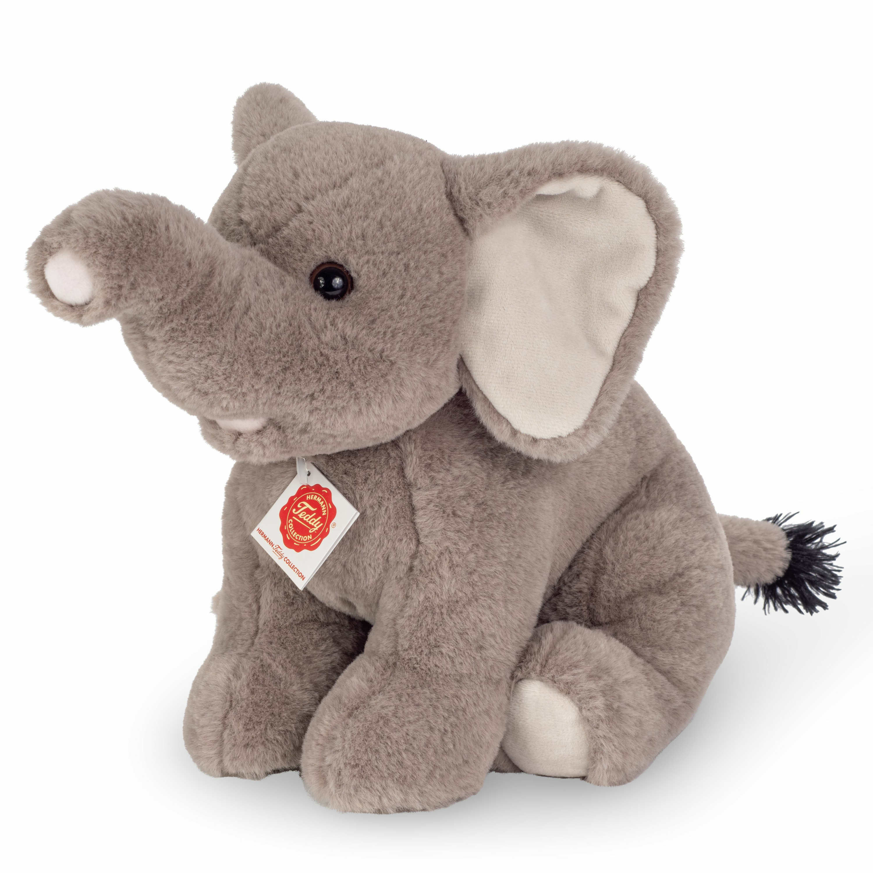 Knuffeldier Olifant - zachte pluche stof - premium kwaliteit knuffels - grijs - 35 cm -