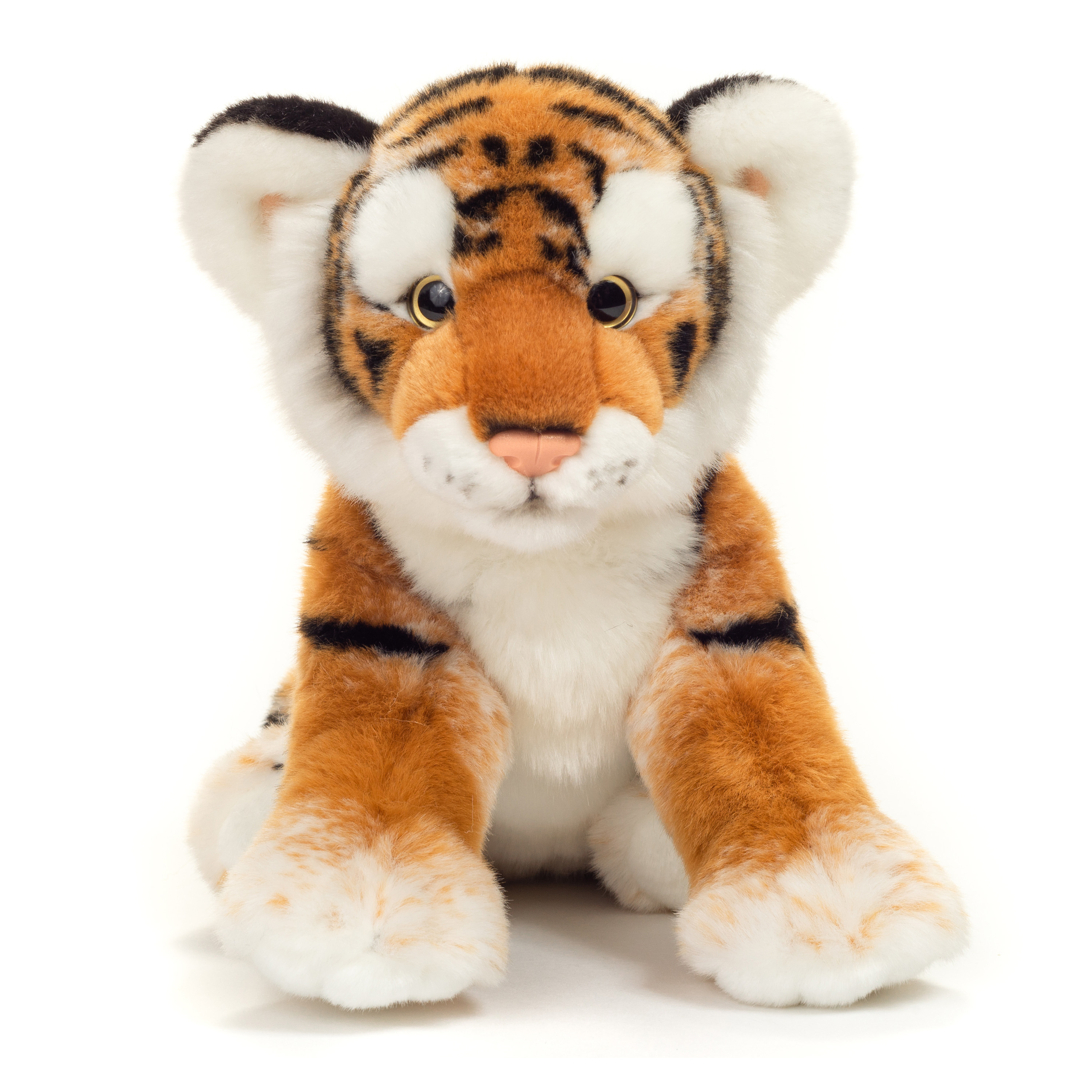 Knuffeldier Tijger - zachte pluche stof - premium kwaliteit knuffels - lichtbruin - 32 cm -