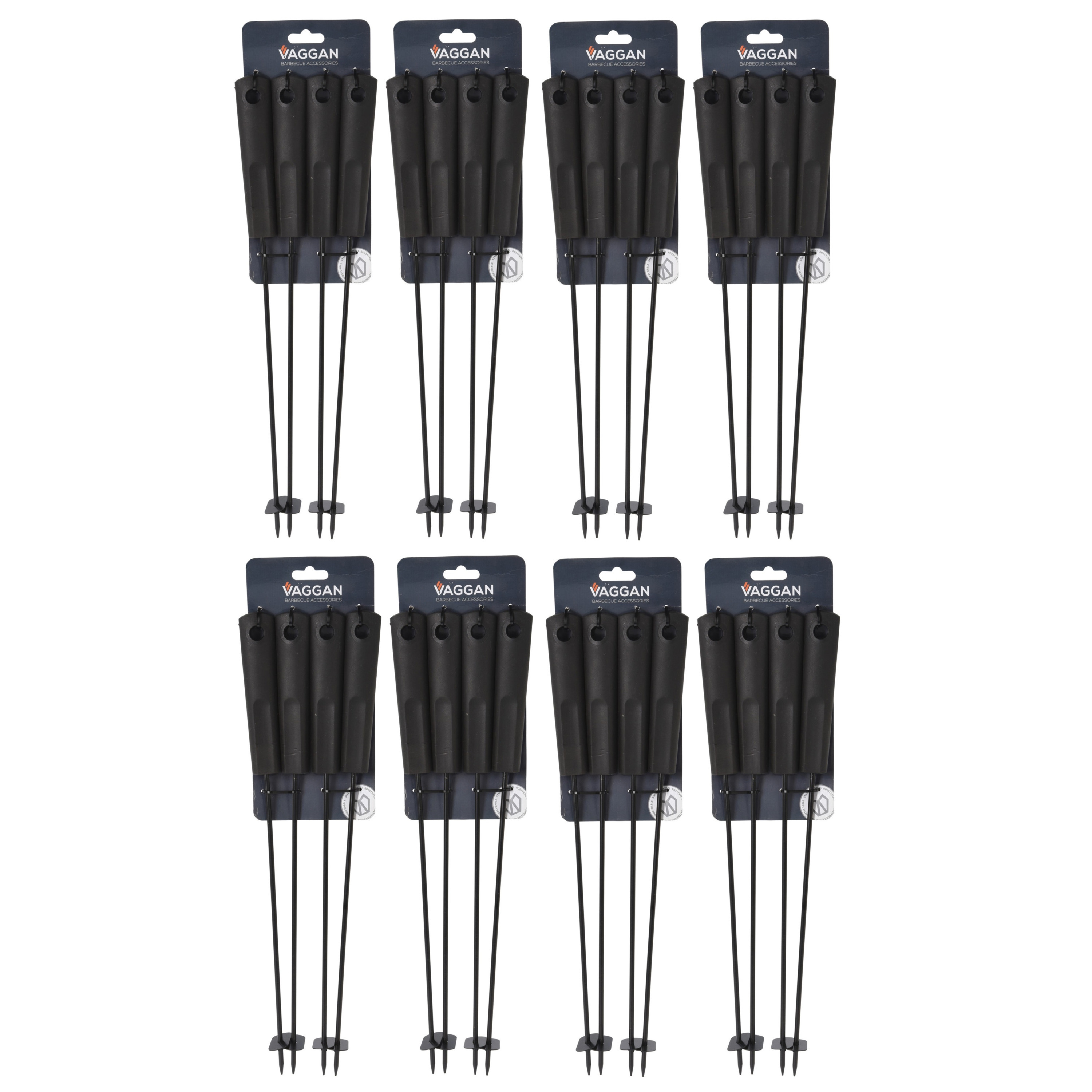 BBQ spiezen - 32x stuks - RVS - 40 cm - vleespennen voor vlees - barbecue accessoires -