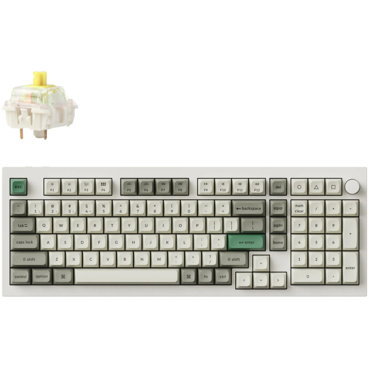 Keychron Q5M-P4 White Banana WL Knob US gaming toetsenbord