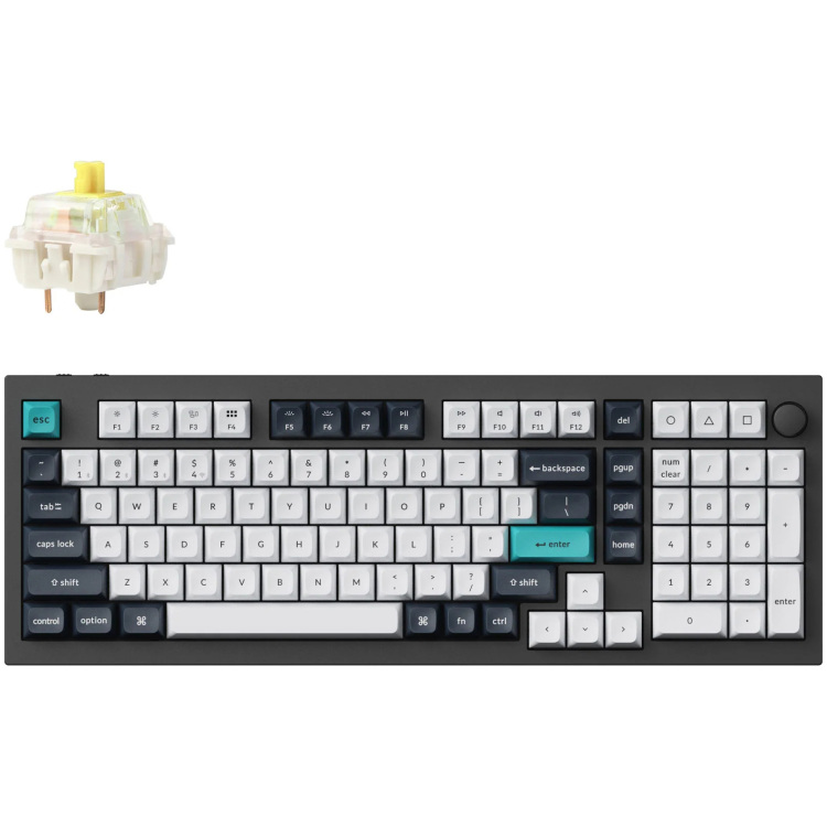 Keychron Q5 Max-M4 toetsenbord 96%, RGB leds, KSA double-shot PBT, hot swap, Knob, 2.4GHz | Bluetooth 5.1 | USB-C