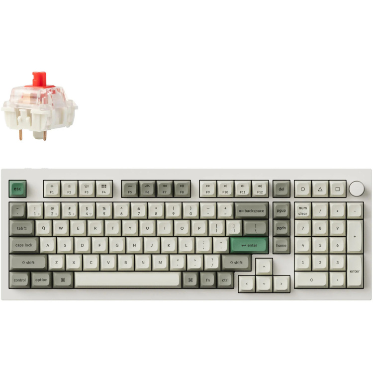 Keychron Q5M-P1 White Red WL Knob US gaming toetsenbord