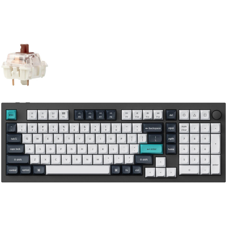 Keychron Q5 Max-M3 toetsenbord 96%, RGB leds, KSA double-shot PBT, hot swap, Knob, 2.4GHz | Bluetooth 5.1 | USB-C