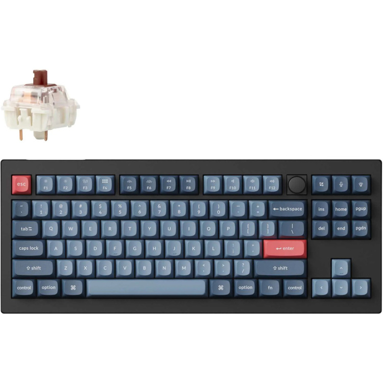 Keychron V3 Max-D3 toetsenbord RGB leds, TKL, Double-shot PBT, hot swap, 2.4 | Bluetooth | USB-C, Knob