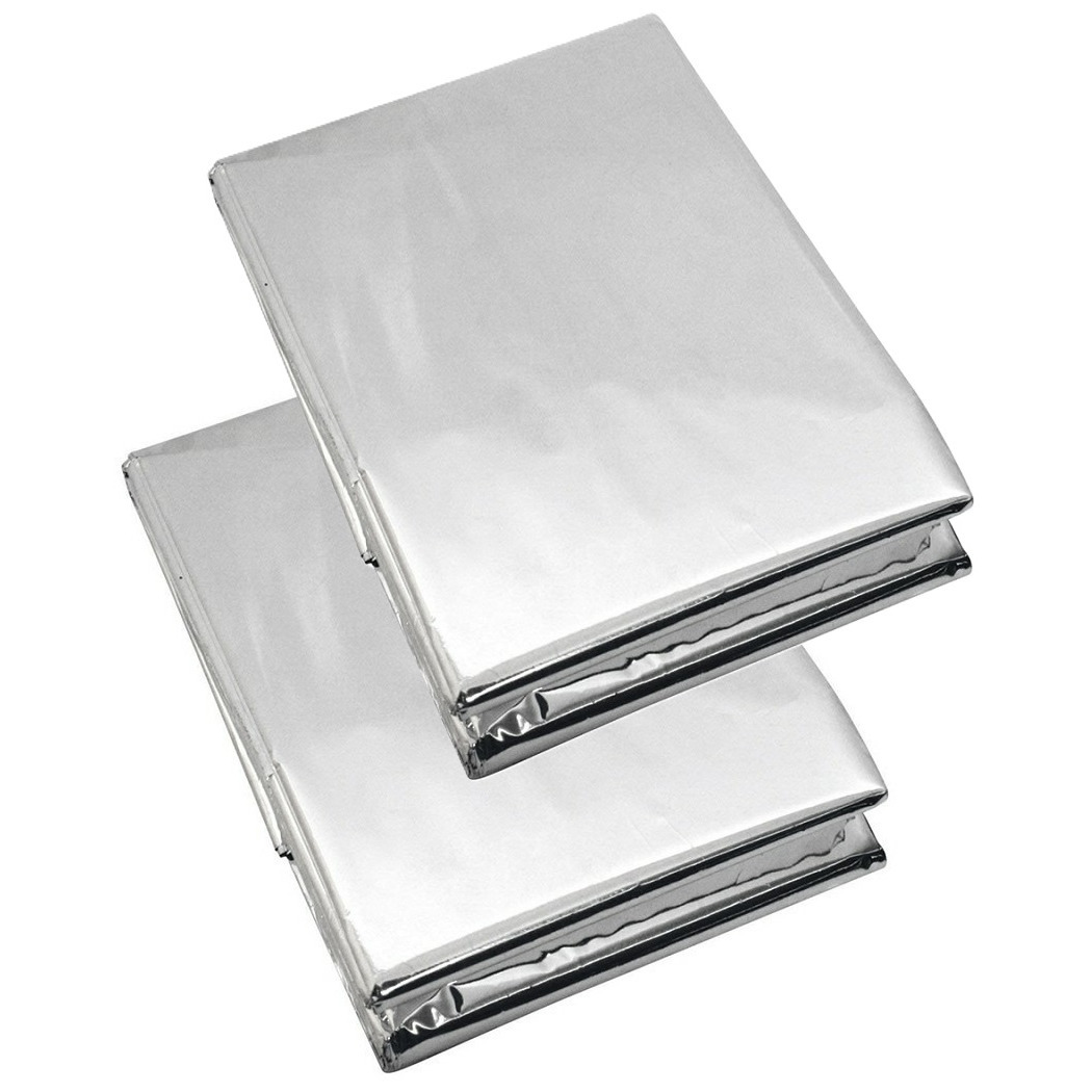 Nooddeken/reddingsdeken/isolatiedeken - 2x - 132 x 202 cm - zilver - warmtedeken -