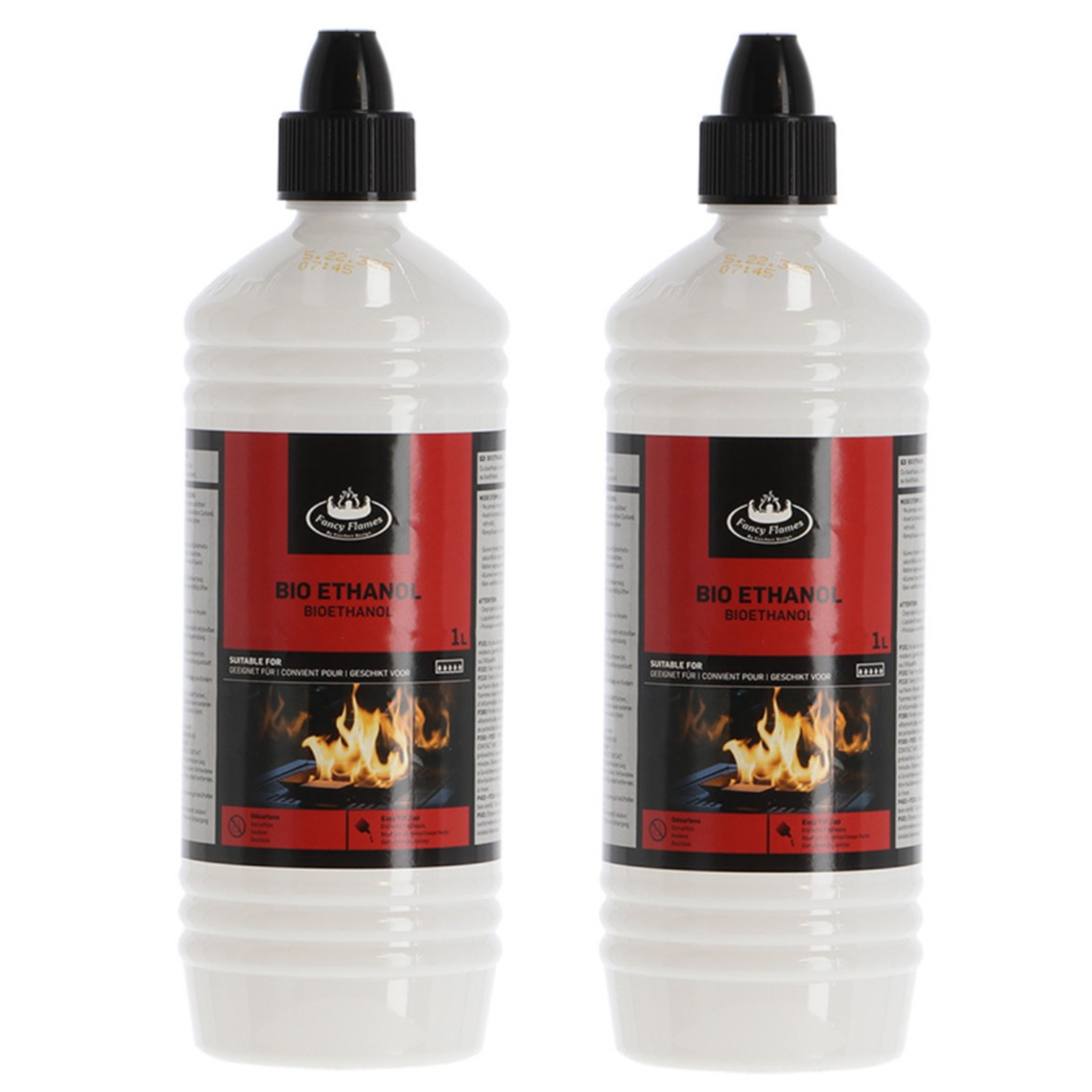 Bio ethanol voor sfeer en tafelhaarden - 2x - 1 liter - voor binnen en buiten -