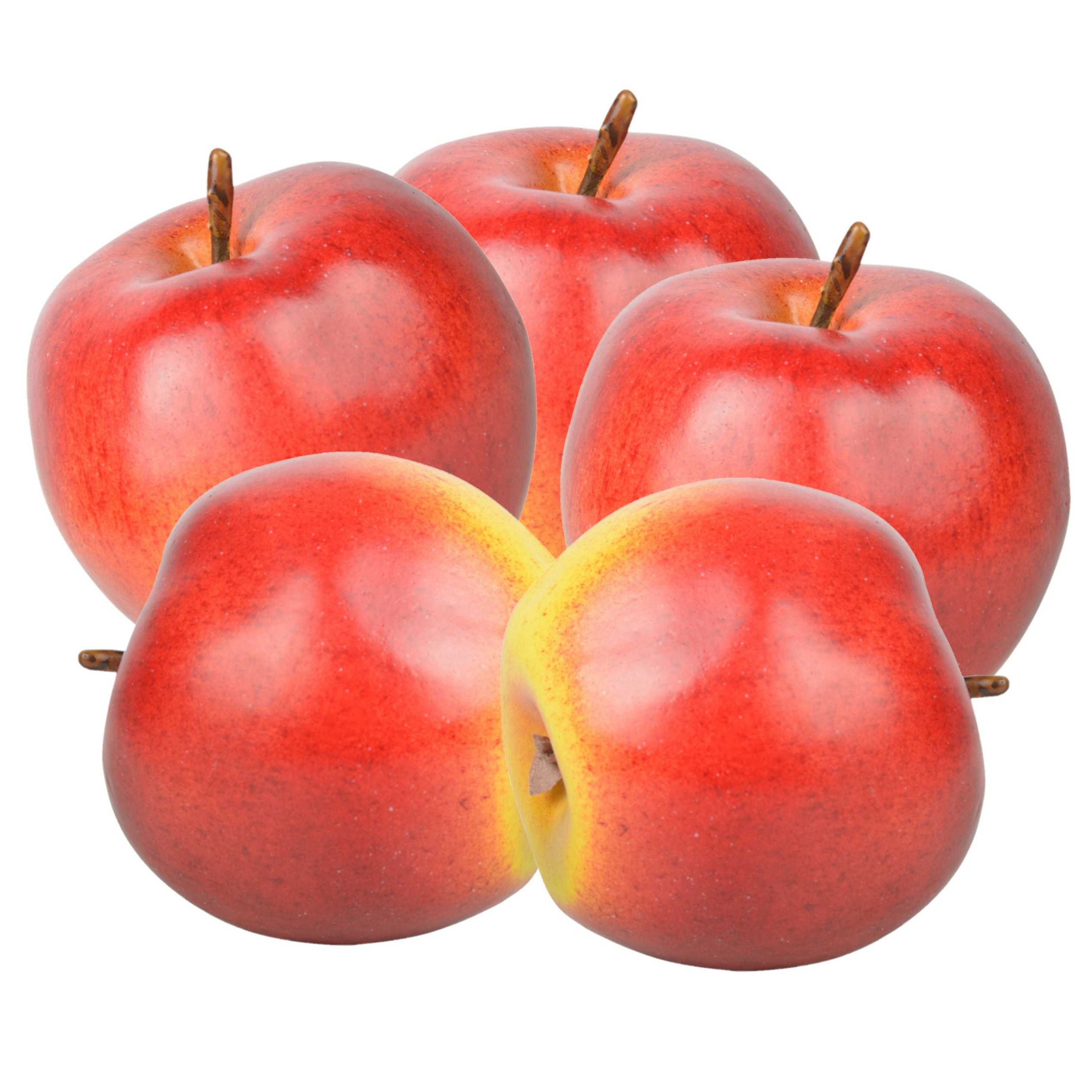 Esschert Design kunstfruit decofruit - 5x - appel/appels - ongeveer 8 cm - rood -