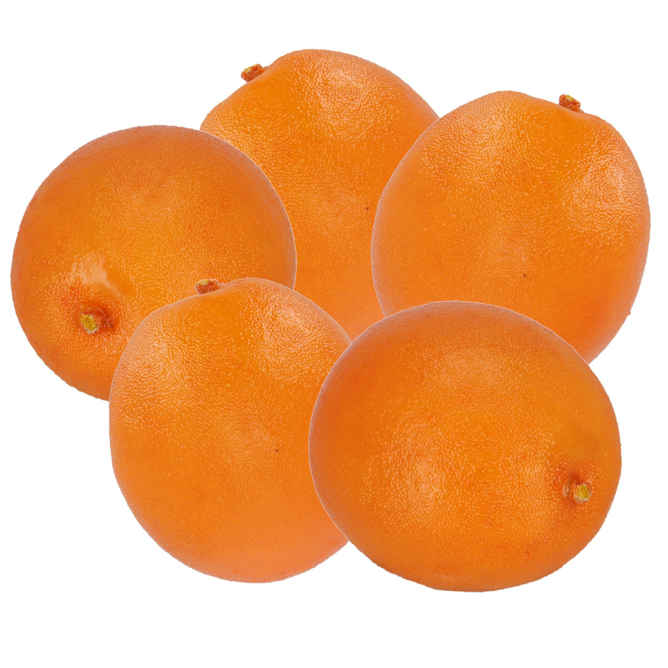 Esschert Design kunstfruit decofruit - 5x - sinaasappel/sinaasappels - ongeveer 7.5 cm - oranje -