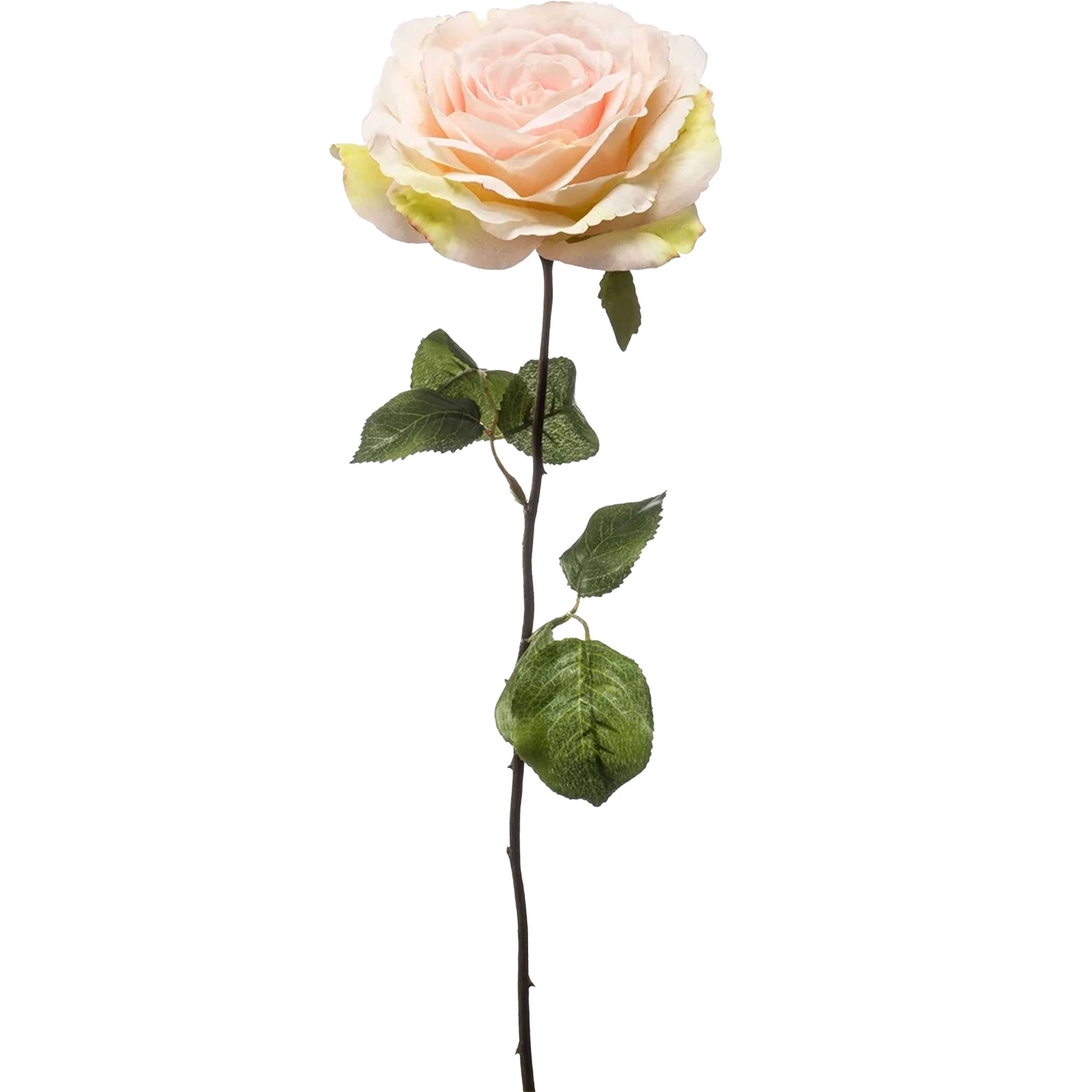 Kunstbloem Roos Laurie tak - 57 cm - licht roze - Kunst zijdebloemen -