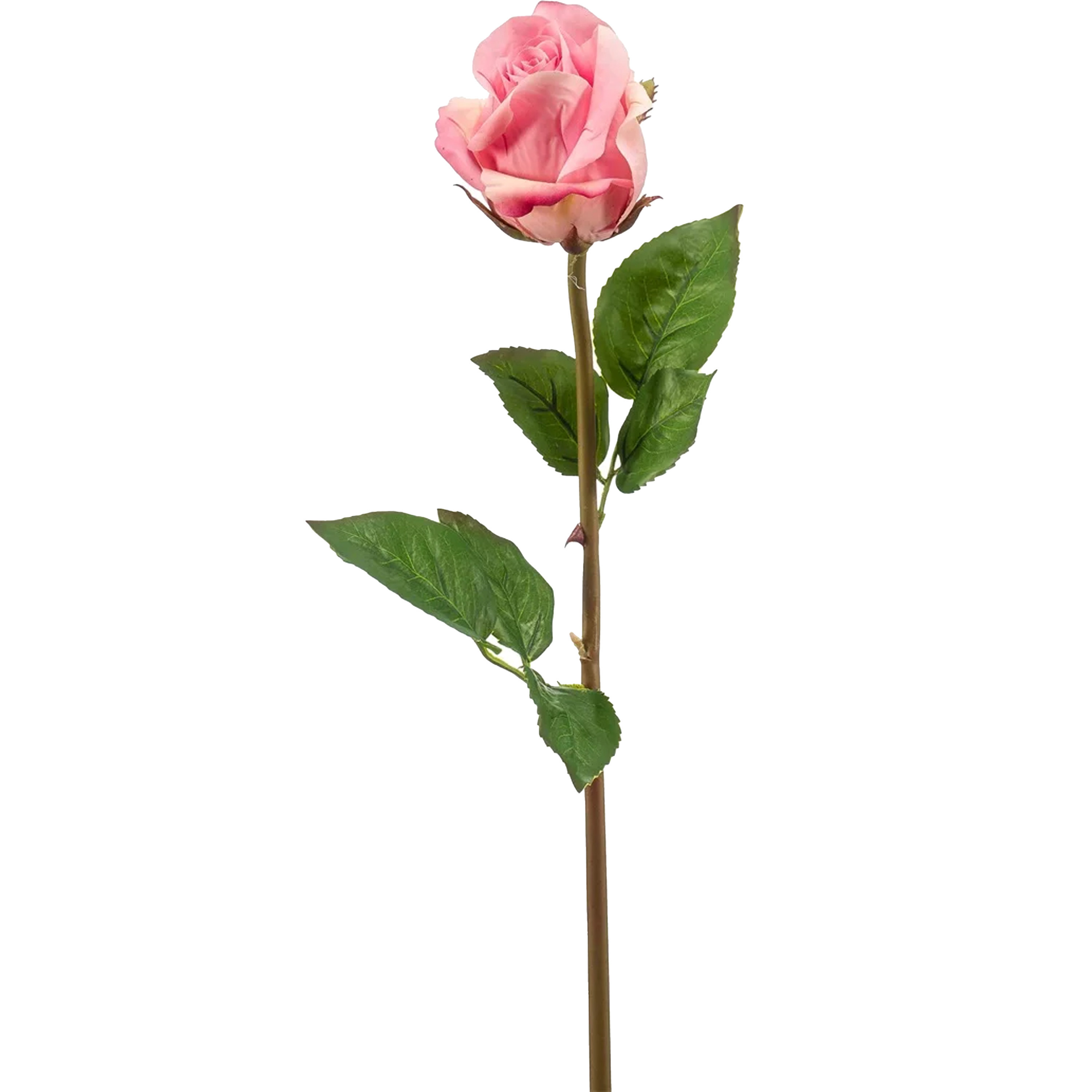 Kunstbloem Roos Bud tak - 58 cm - roze - Kunst zijdebloemen -