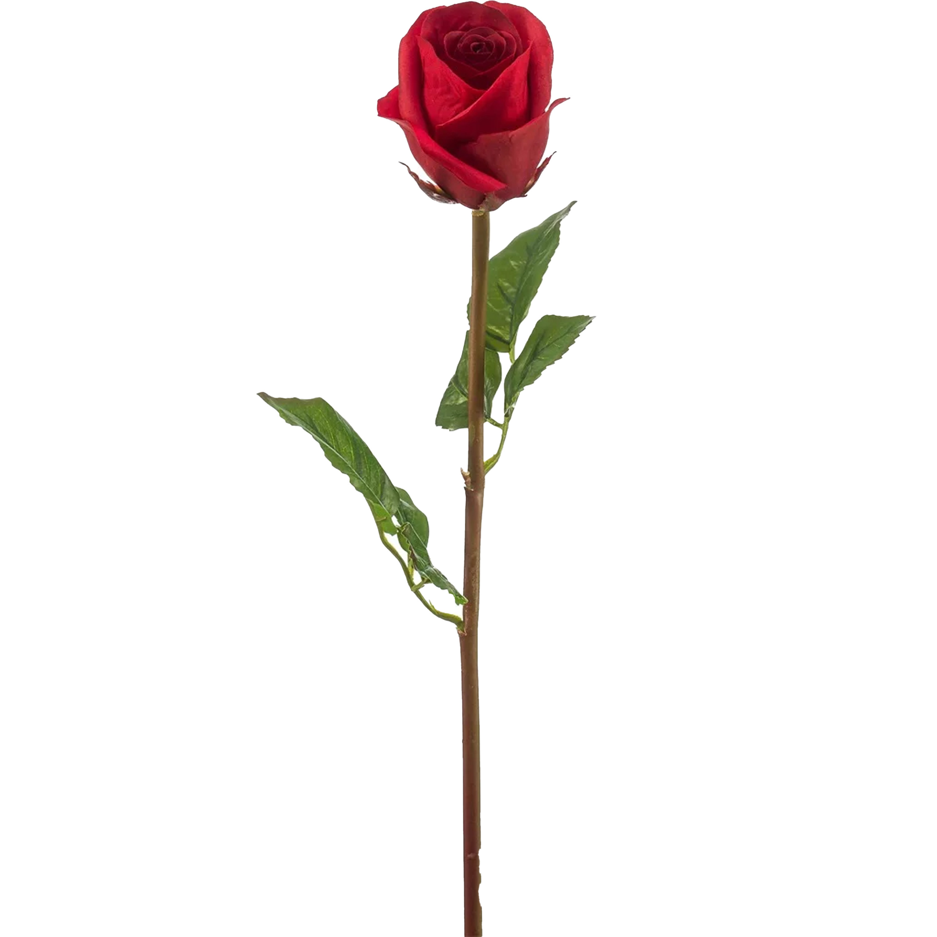 Kunstbloem Roos Bud tak - 58 cm - rood - Kunst zijdebloemen -