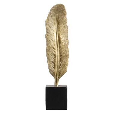 Ornament Veer - goudkleur/zwart - 27x5,5x4,5 cm - Leen Bakker
