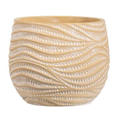 Bloempot Lindsey - crème - 14xØ17 cm - Leen Bakker