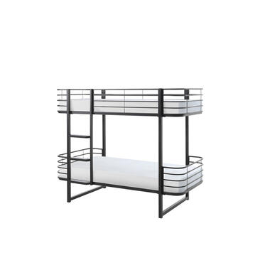 Vipack stapelbed Oscar metaal - zwart - 166x104x205 cm - Leen Bakker