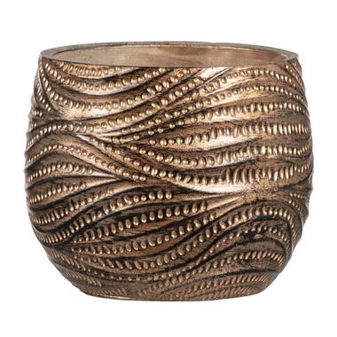 Bloempot Lindsey - zwart - 14xØ17 cm - Leen Bakker