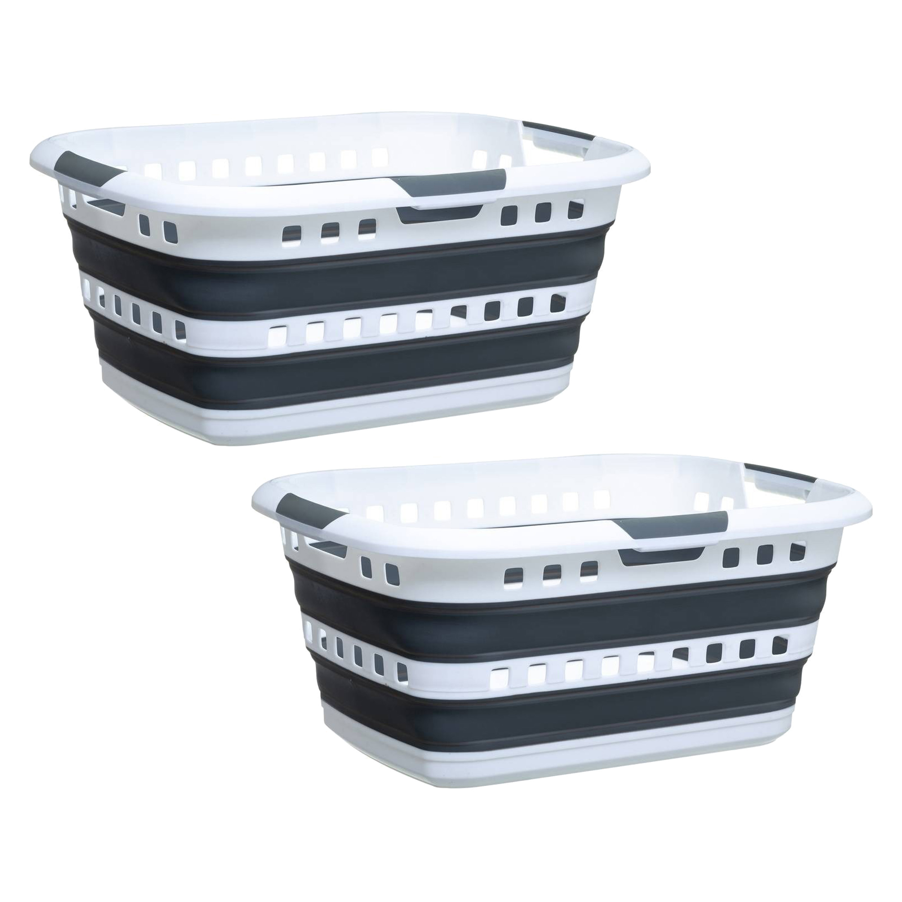 Opvouwbare mand voor wasgoed en spullen - 45 liter - 62 x 45 x 27 cm - plastic -