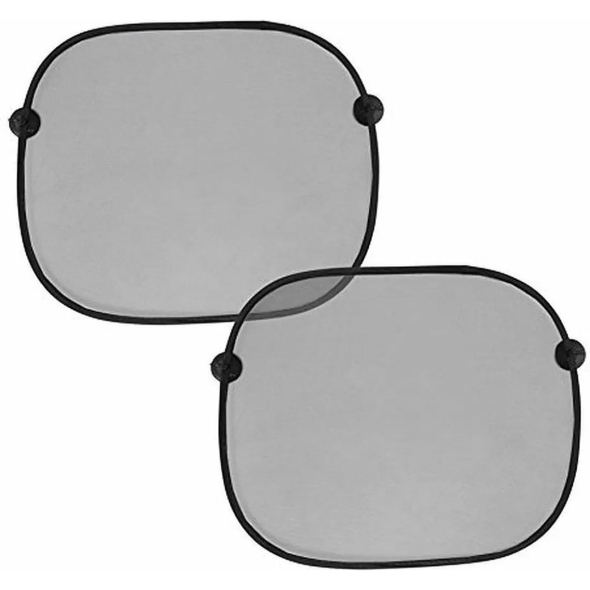Auto zonneschermen - 2x - zwart - 44 x 38 cm - met zuignap - zijraam -