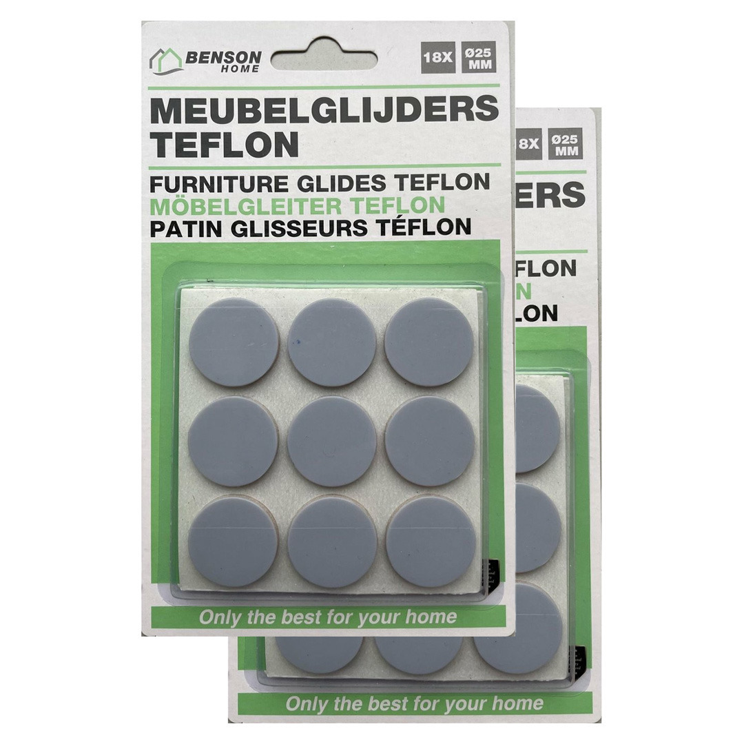 Meubelvilt - 2x - 18 delig - stoelpoten - kunststof - grijs - meubelbeschermers -
