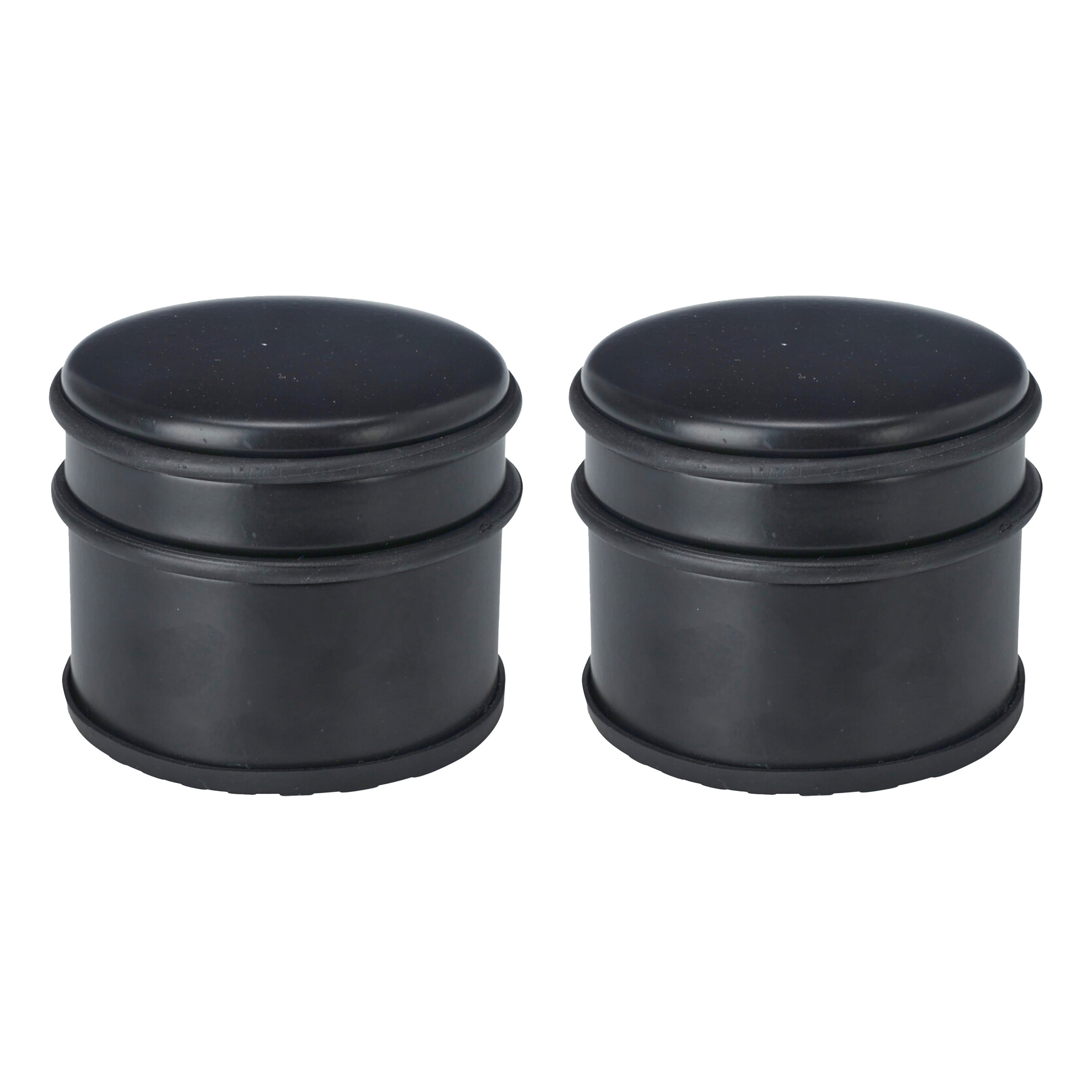 Deurstopper - 2x - rond - RVS - mat zwart - 10 x 10 x 9 cm - 1 kilo gewicht -
