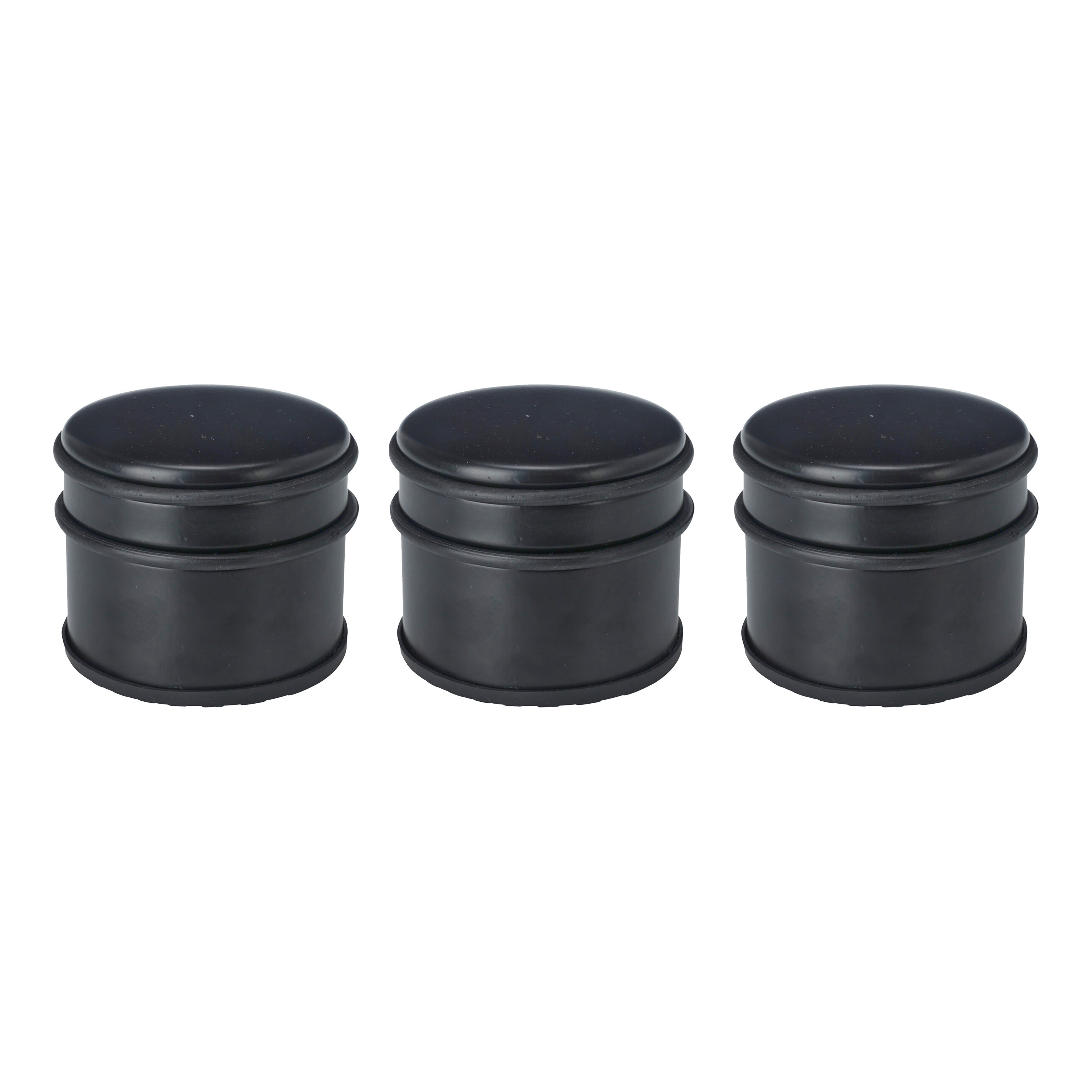 Deurstopper - 3x - rond - RVS - mat zwart - 10 x 10 x 9 cm - 1 kilo gewicht -