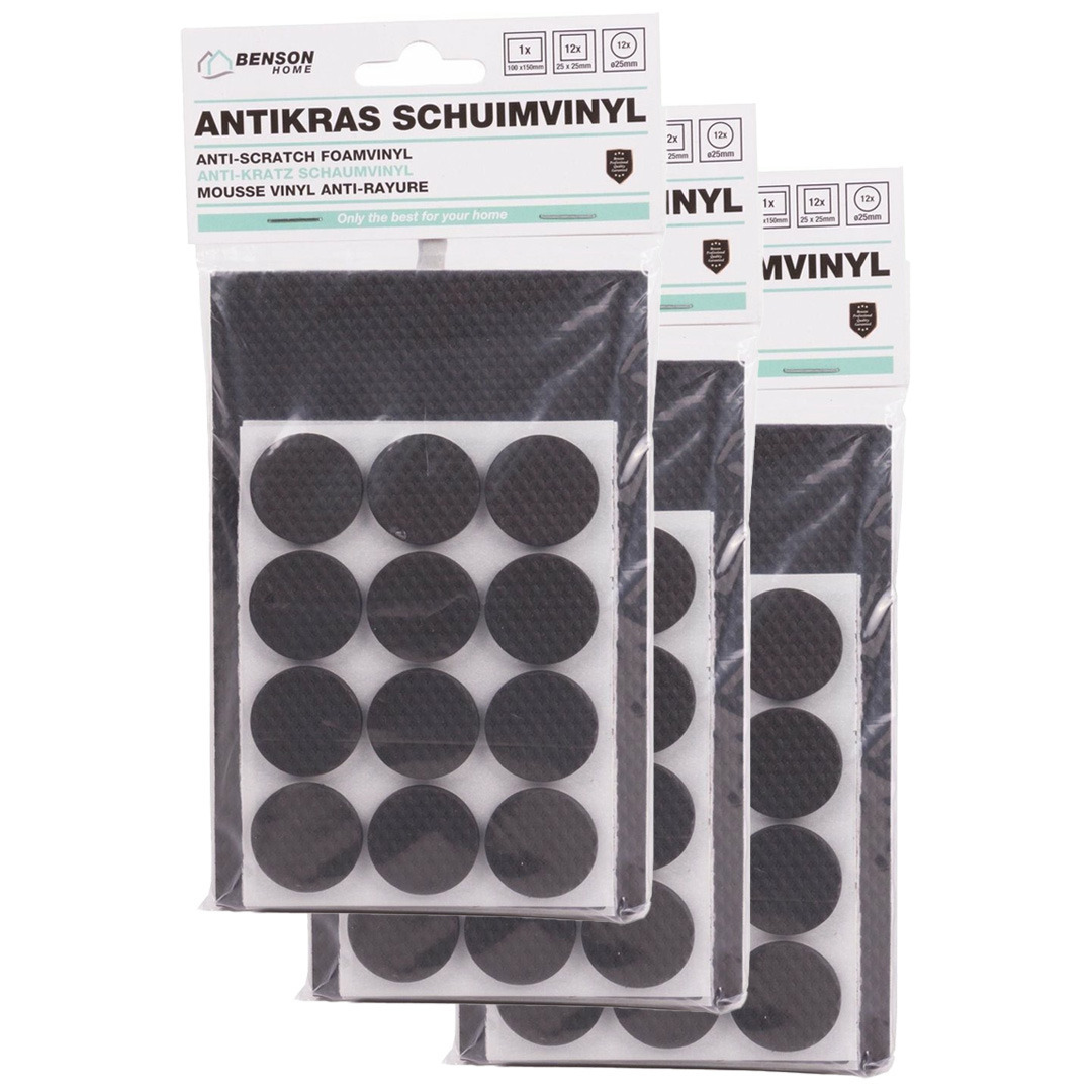 Meubelvilt - 3x - 25 delig - stoelpoten - kunststof - wit - meubelbeschermers -