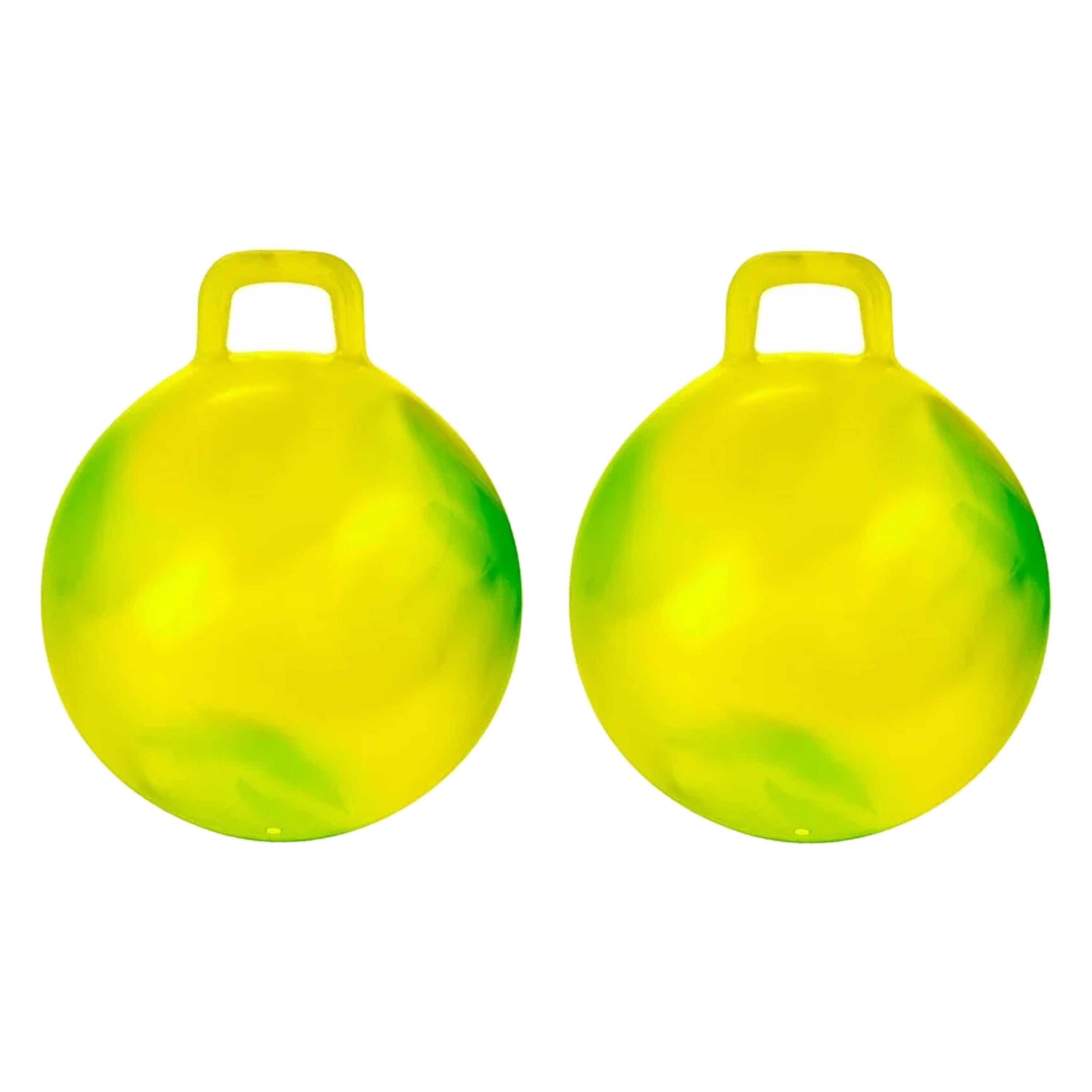 Skippybal marble - 2x - geel/groen - D45 cm - buitenspeelgoed voor kinderen -