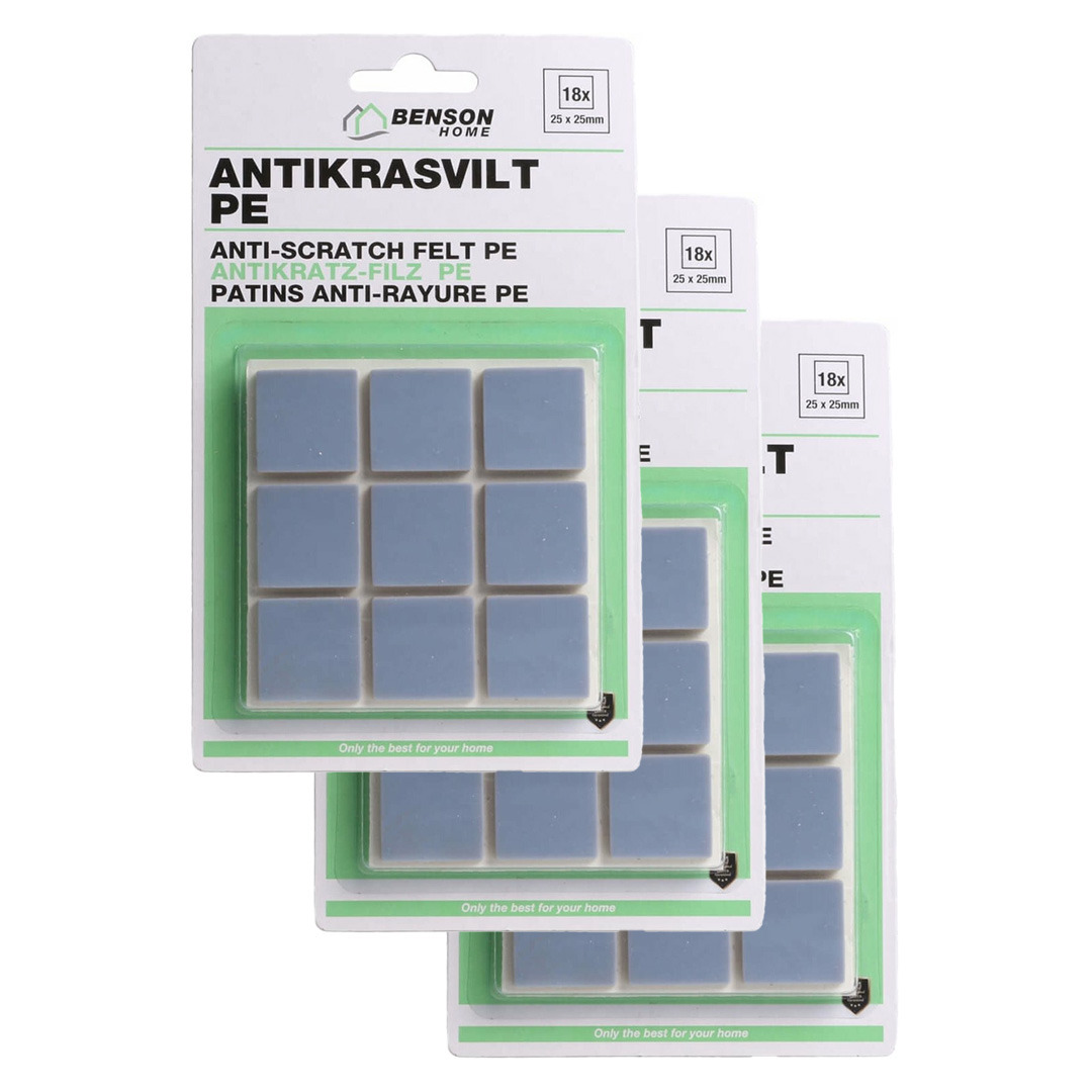 Meubelvilt - 3x - 18 delig - stoelpoten - kunststof - grijs - meubelbeschermers -