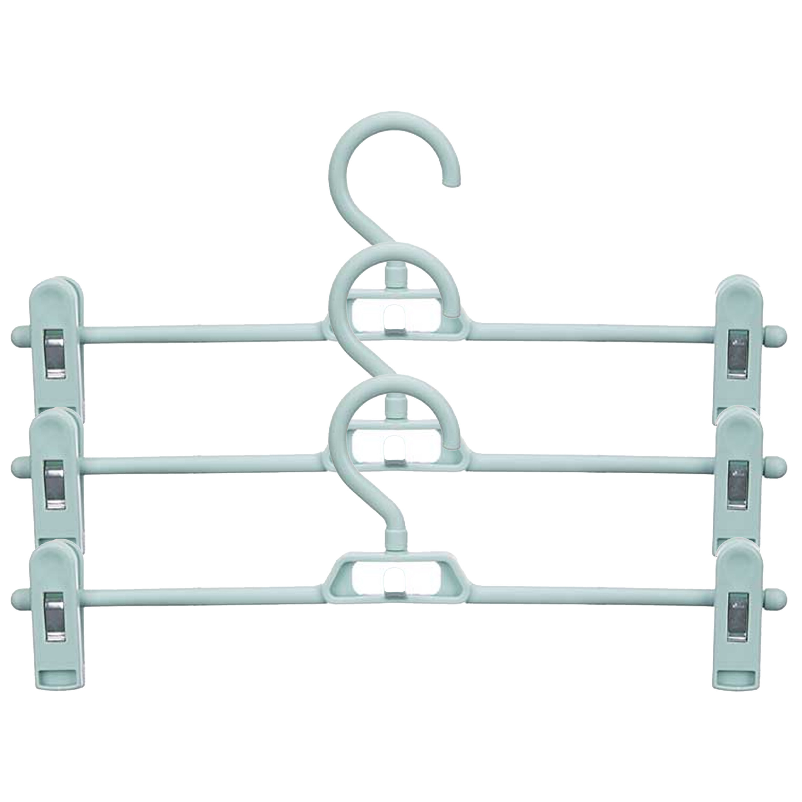 Kipit - broeken/rokken kledinghangers - set 12x stuks - blauw - 32 cm -