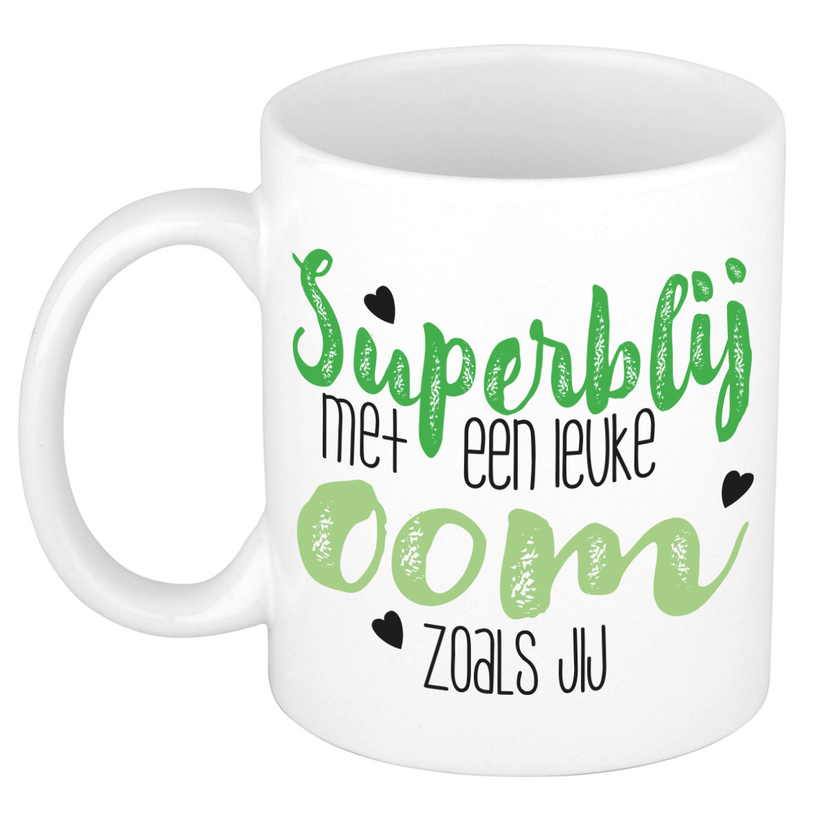 Cadeau koffie/thee mok voor oom - groen - super blij - keramiek - 300 ml -
