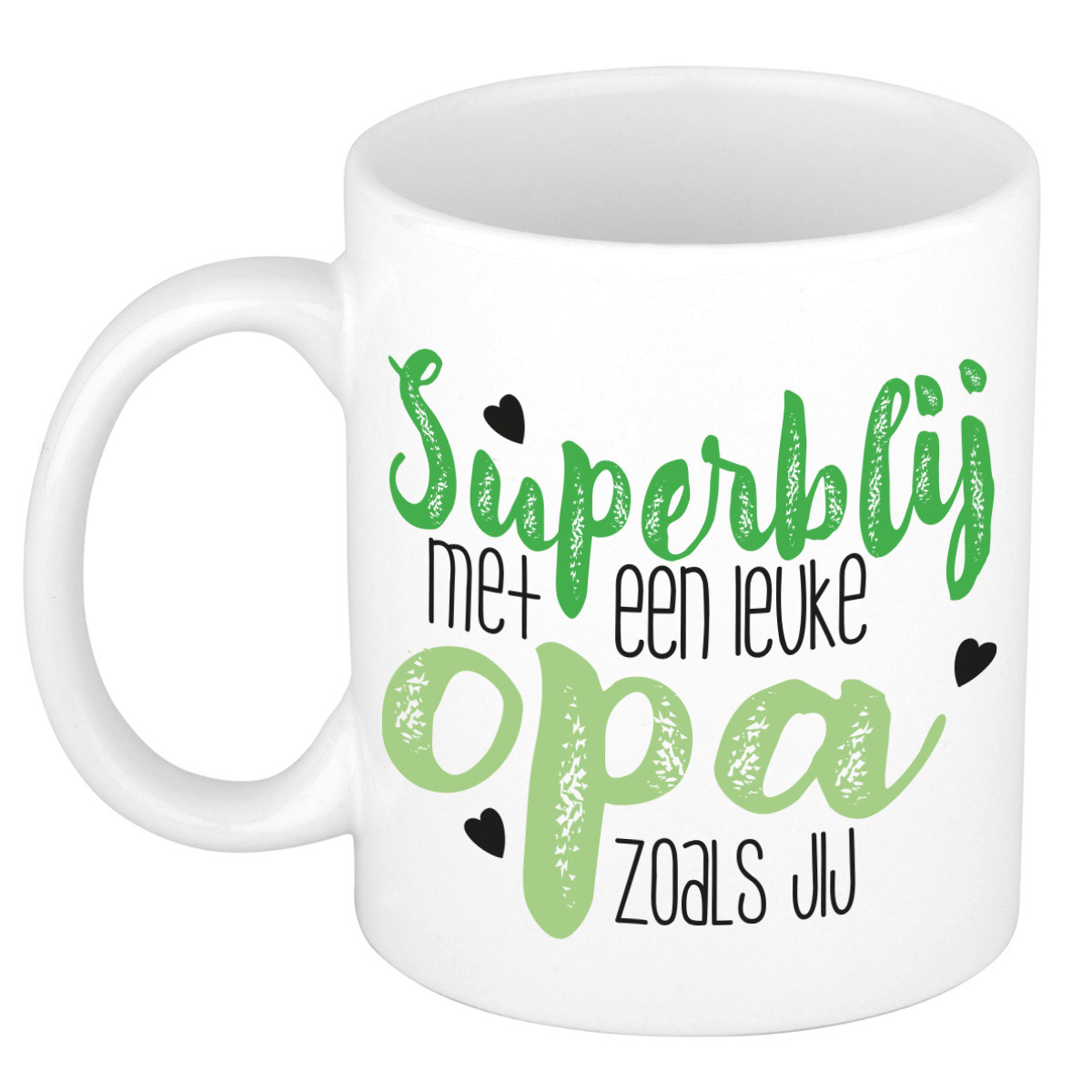 Cadeau koffie/thee mok voor opa - groen - super blij - keramiek - 300 ml -