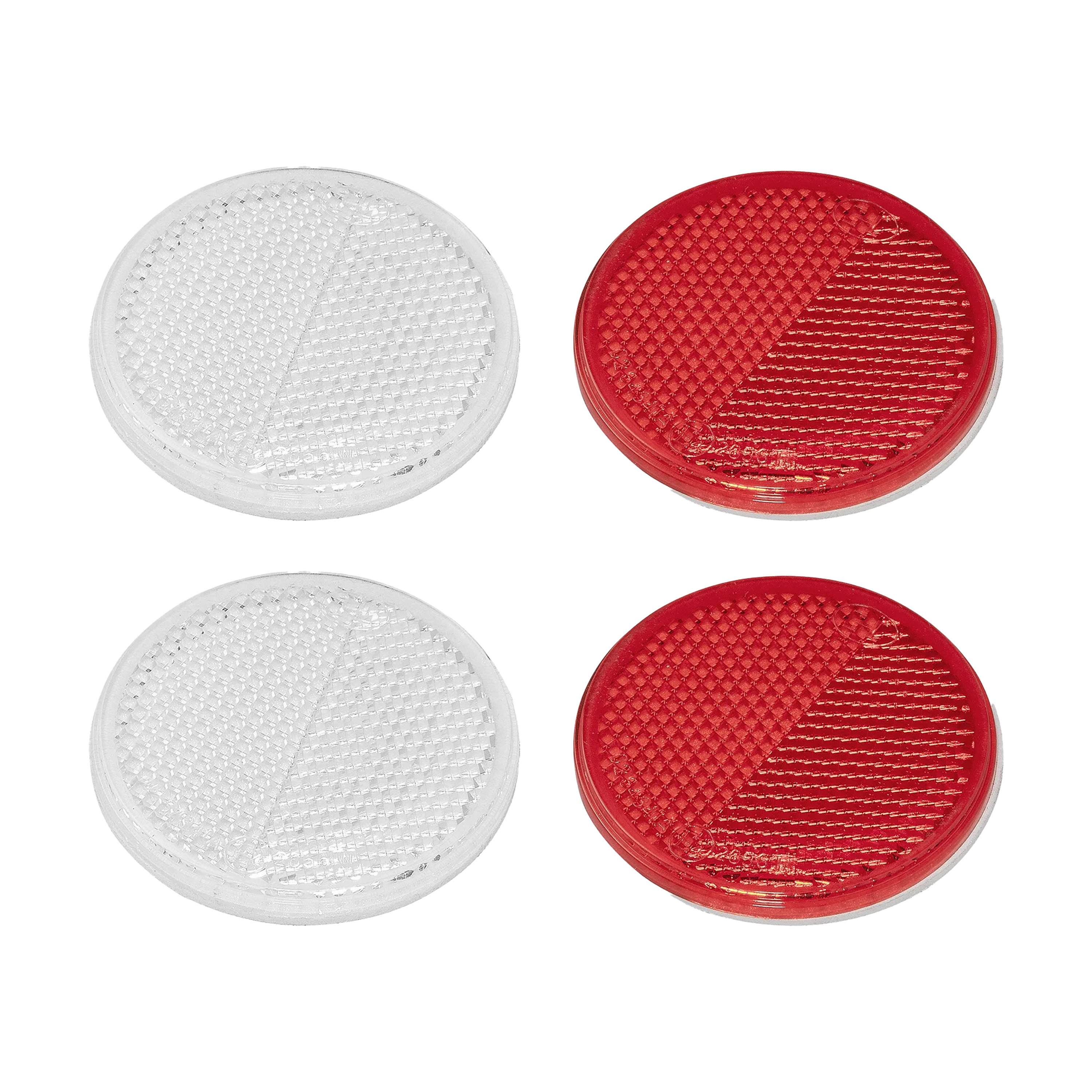 Proplus Reflector Set - 4 stuks - 2x rood - 2x wit - zelfklevend - 60 mm - rond -
