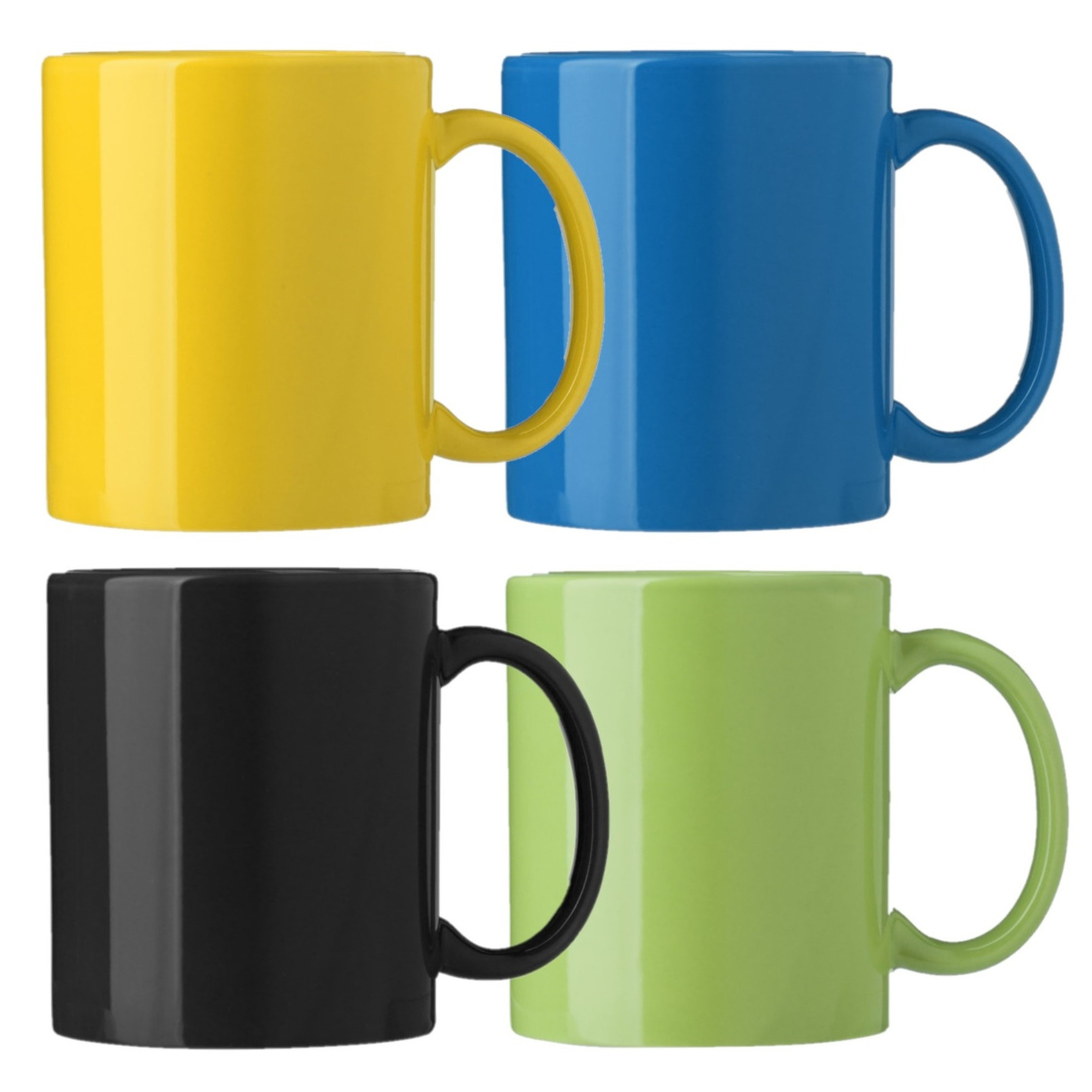 Koffie mokken/bekers Nantes - 4x - keramiek - multi kleuren - 300 ml -