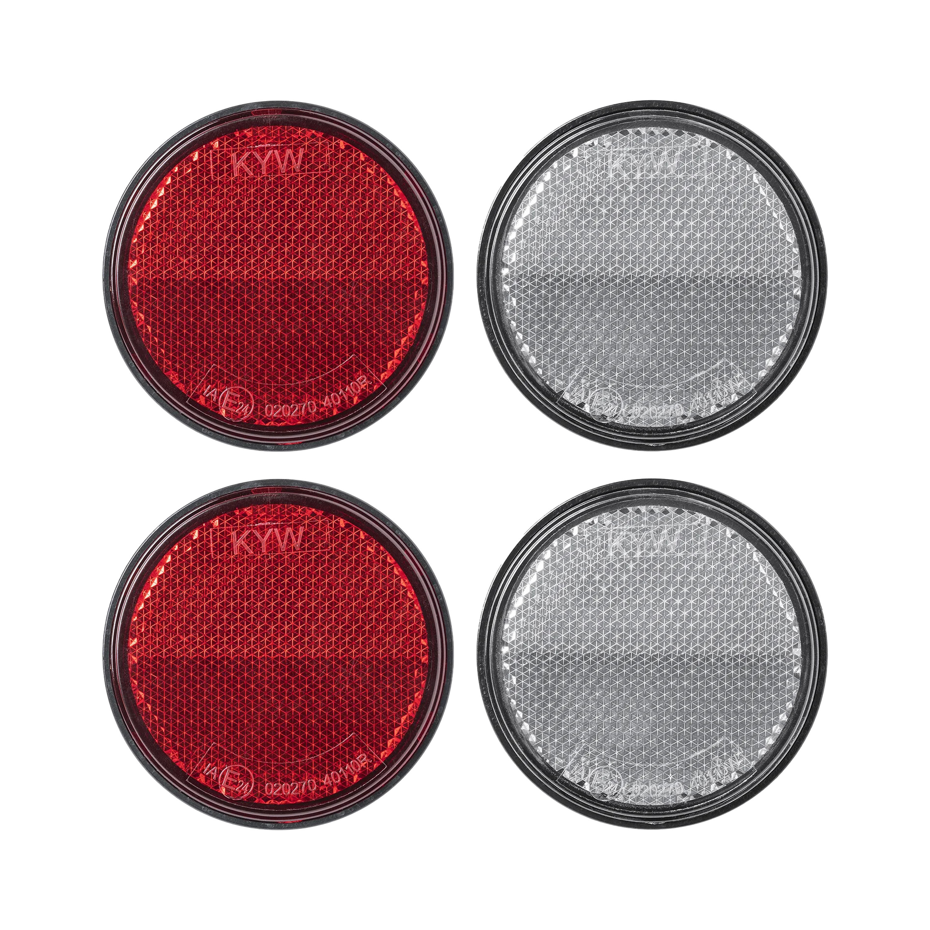 Proplus Reflector Set - 4 stuks - 2x rood - 2x wit - M5 boutbevestiging - 60 mm - rond -