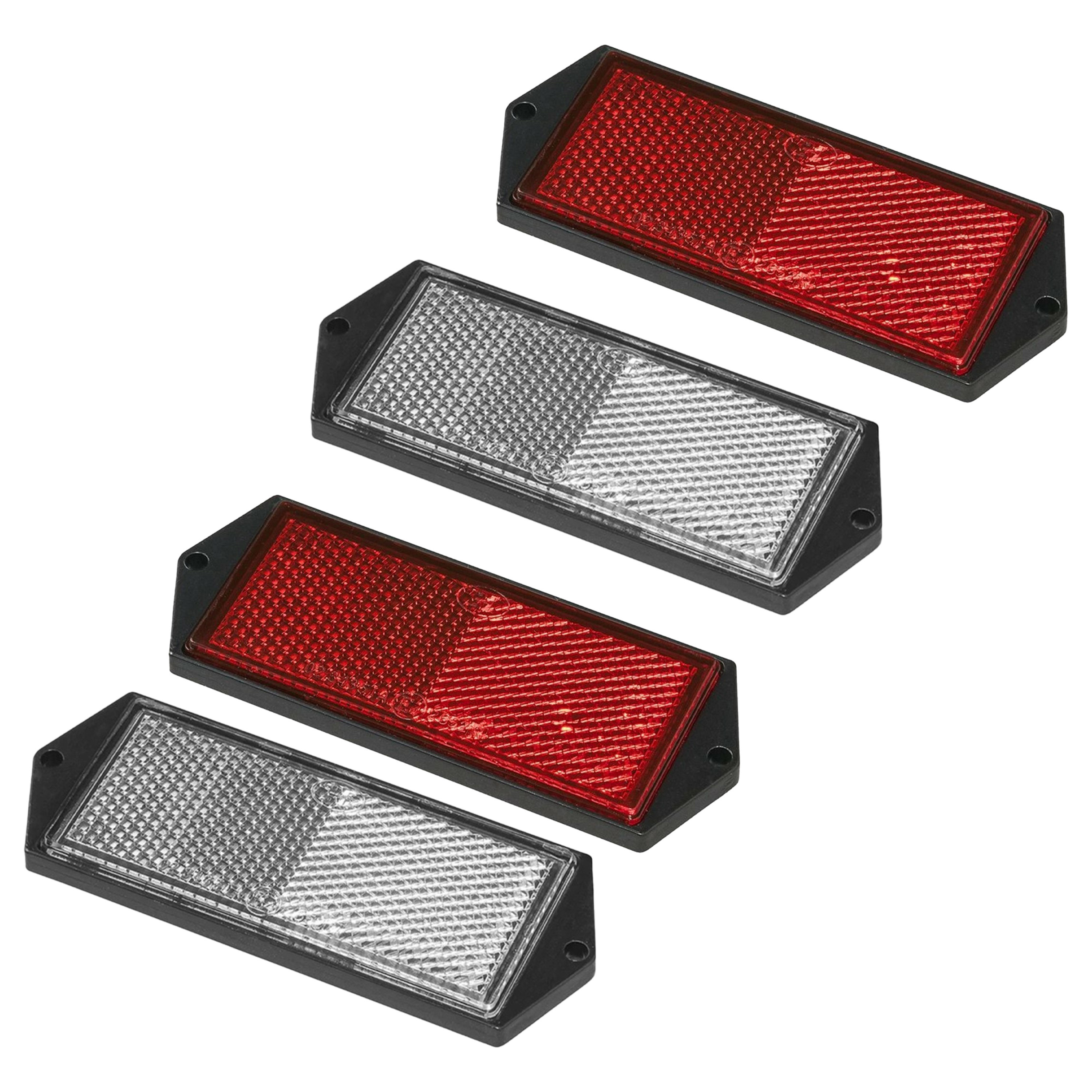 ProPlus Reflector Set - 4 stuks - 2x rood - 2x wit - schroefbevestiging - 104 x 40 mm -
