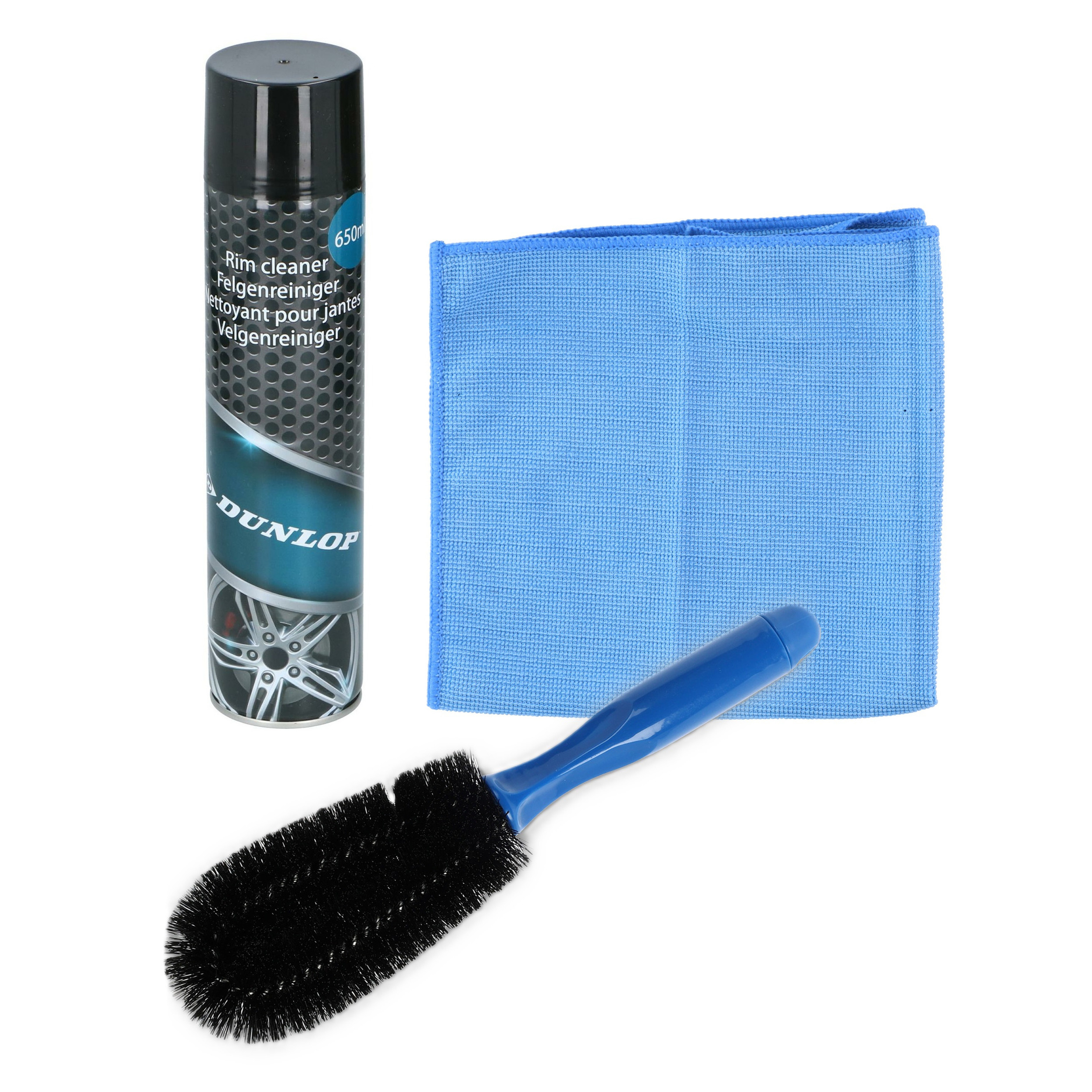 All Ride auto velgen schoonmaken set - borstel/spray/doek - velgenreiniger pakket -
