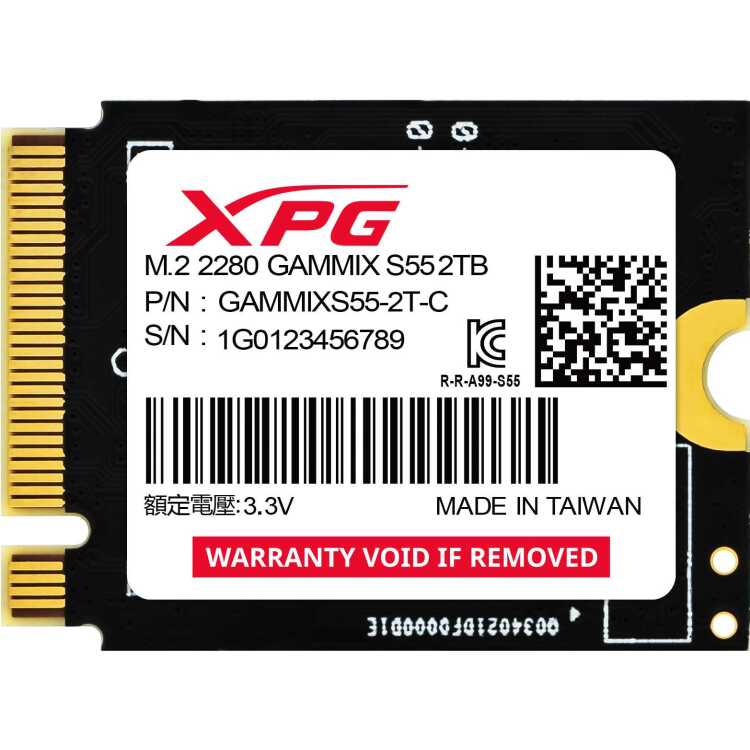 ADATA XPG GAMMIX S55 2 TB ssd PCIe 4.0 x4, NVMe 1.4, M.2 2230