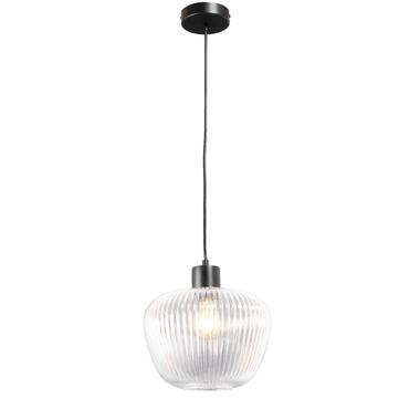 Hanglamp Yosemite - helder/mat zwart - Ø25x120 cm - Leen Bakker