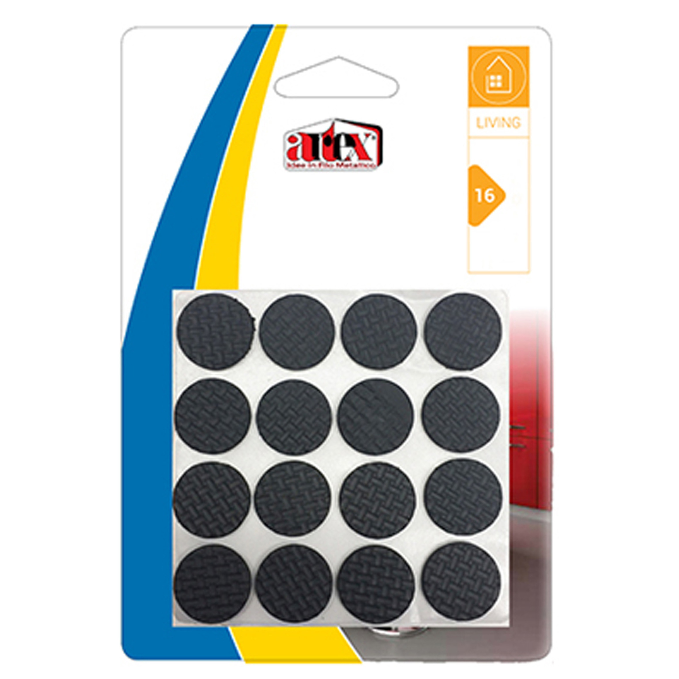 Meubelviltjes/antislip - zwart - 16x - rubber - rond - 2,2 cm -