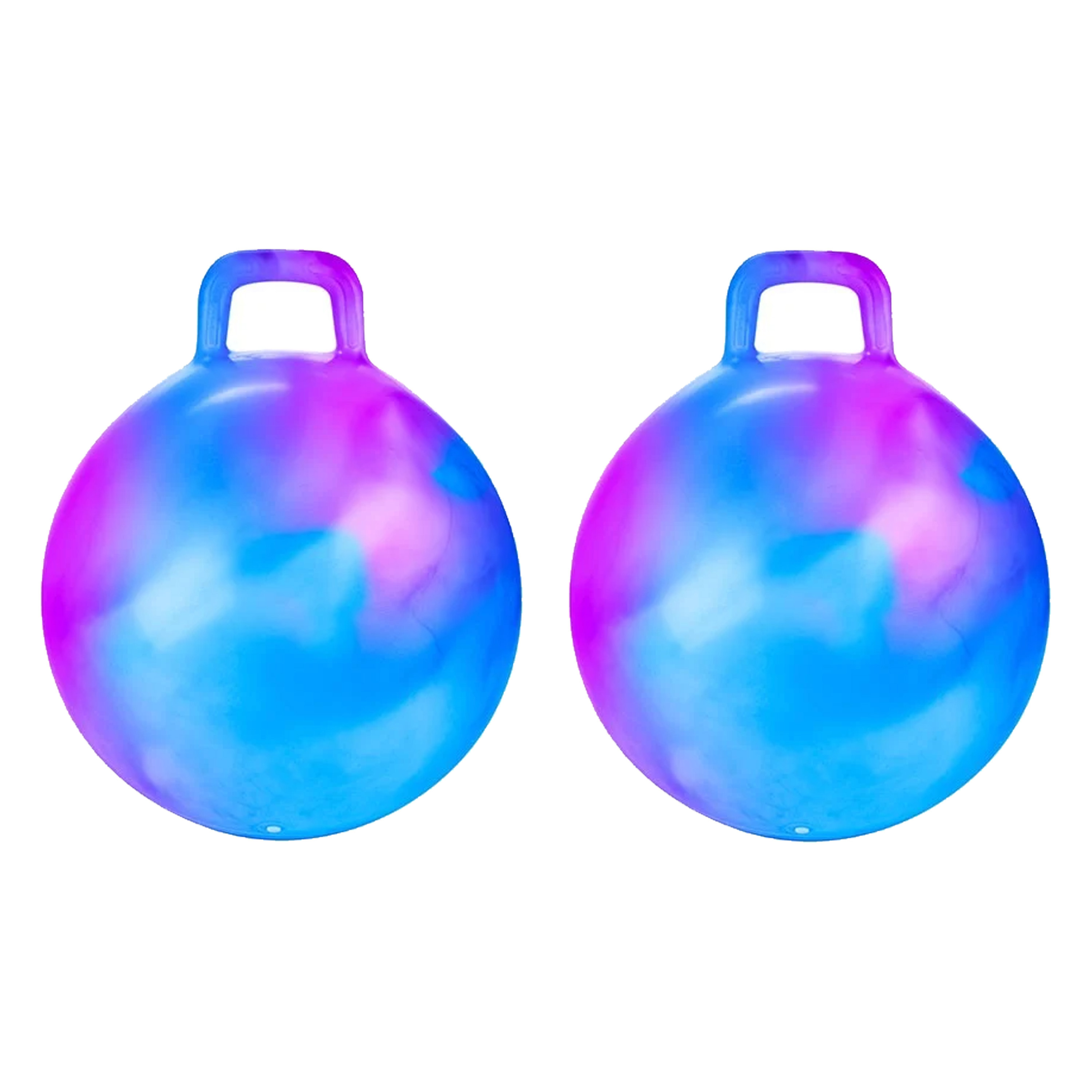 Skippybal marble - 2x - blauw/paars - D45 cm - buitenspeelgoed voor kinderen -