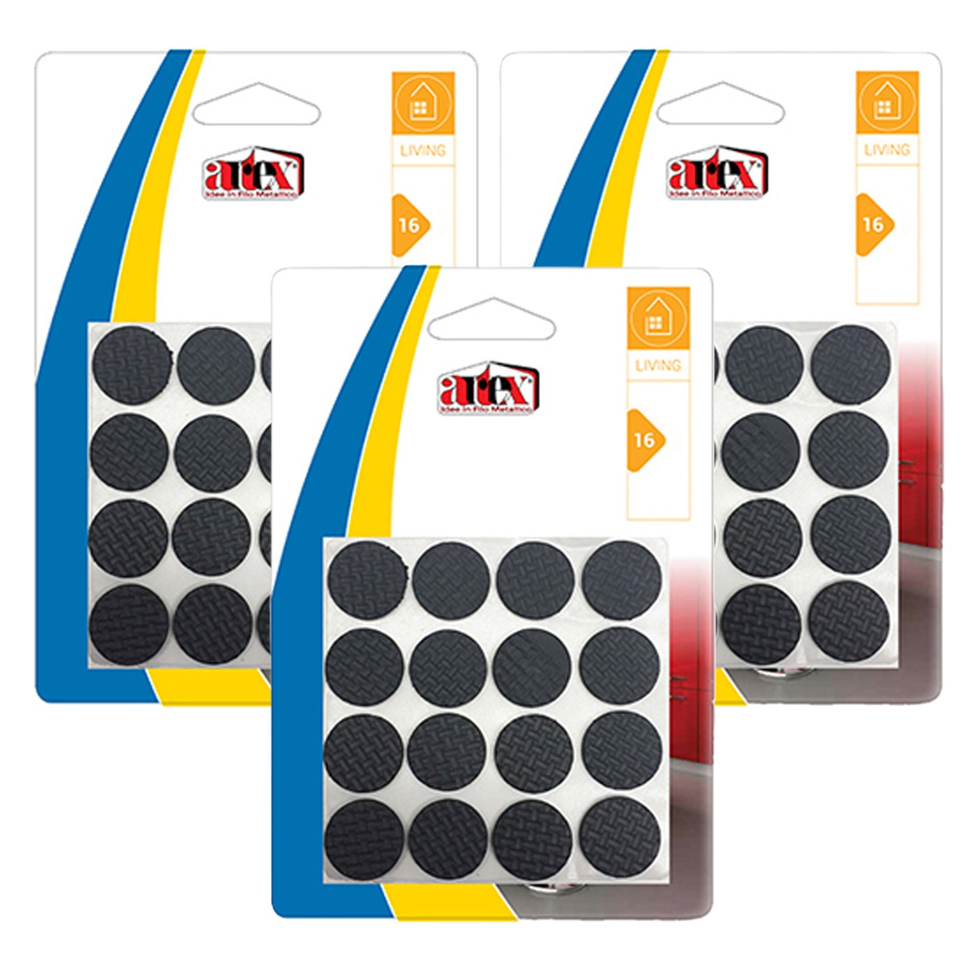 Artex Meubelviltjes/antislip - zwart - 48x - rubber - rond - 2,2 cm -
