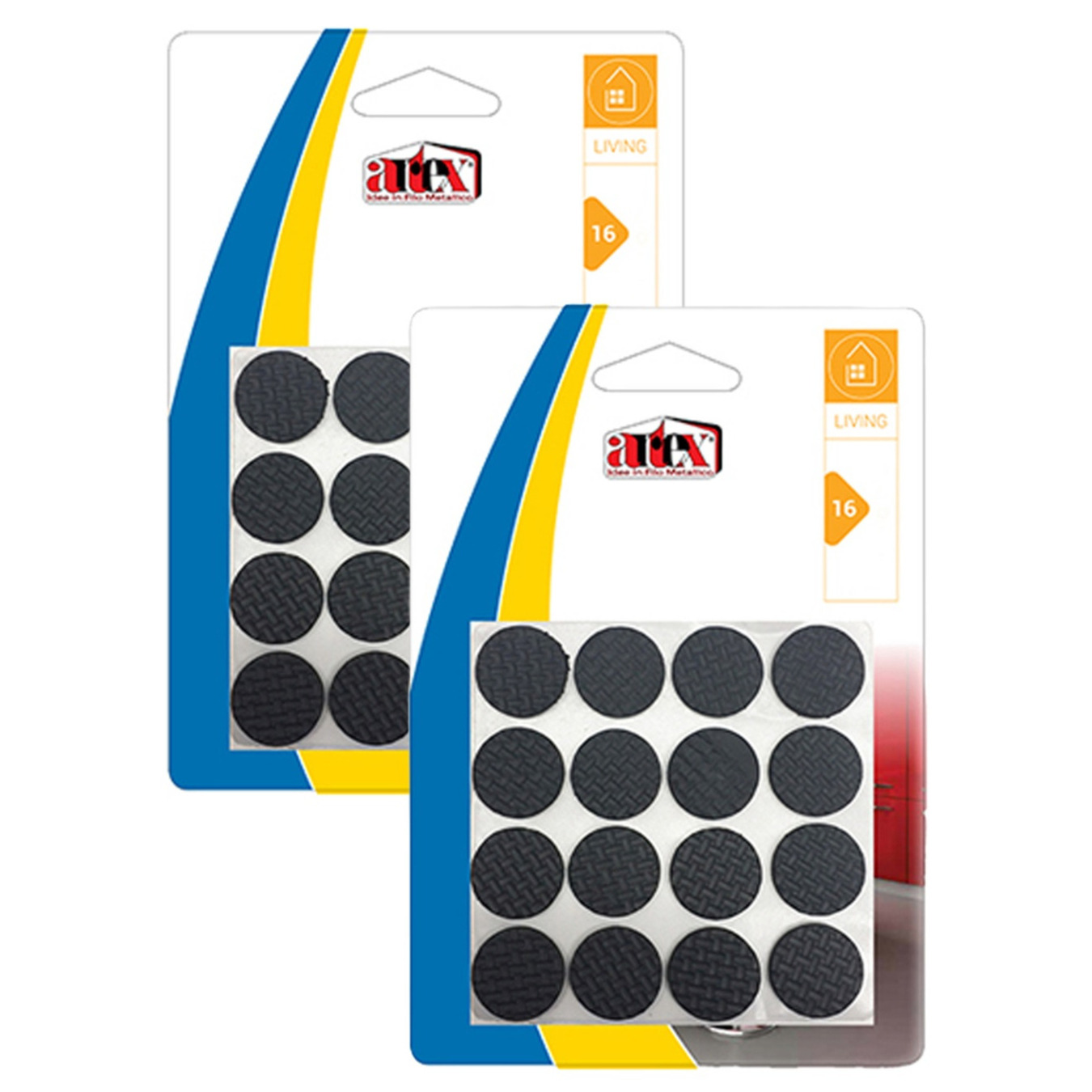 Artex Meubelviltjes/antislip - zwart - 32x - rubber - rond - 2,2 cm -